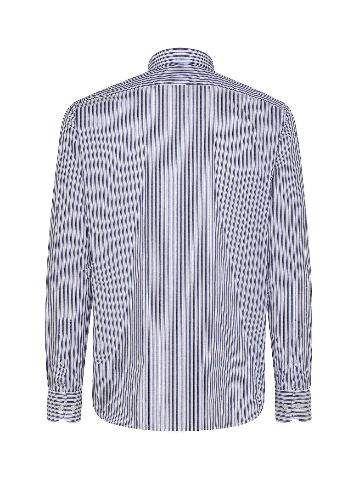 Tailor fit shirt in striped poplin cotton, Multicolor, large image number 1
