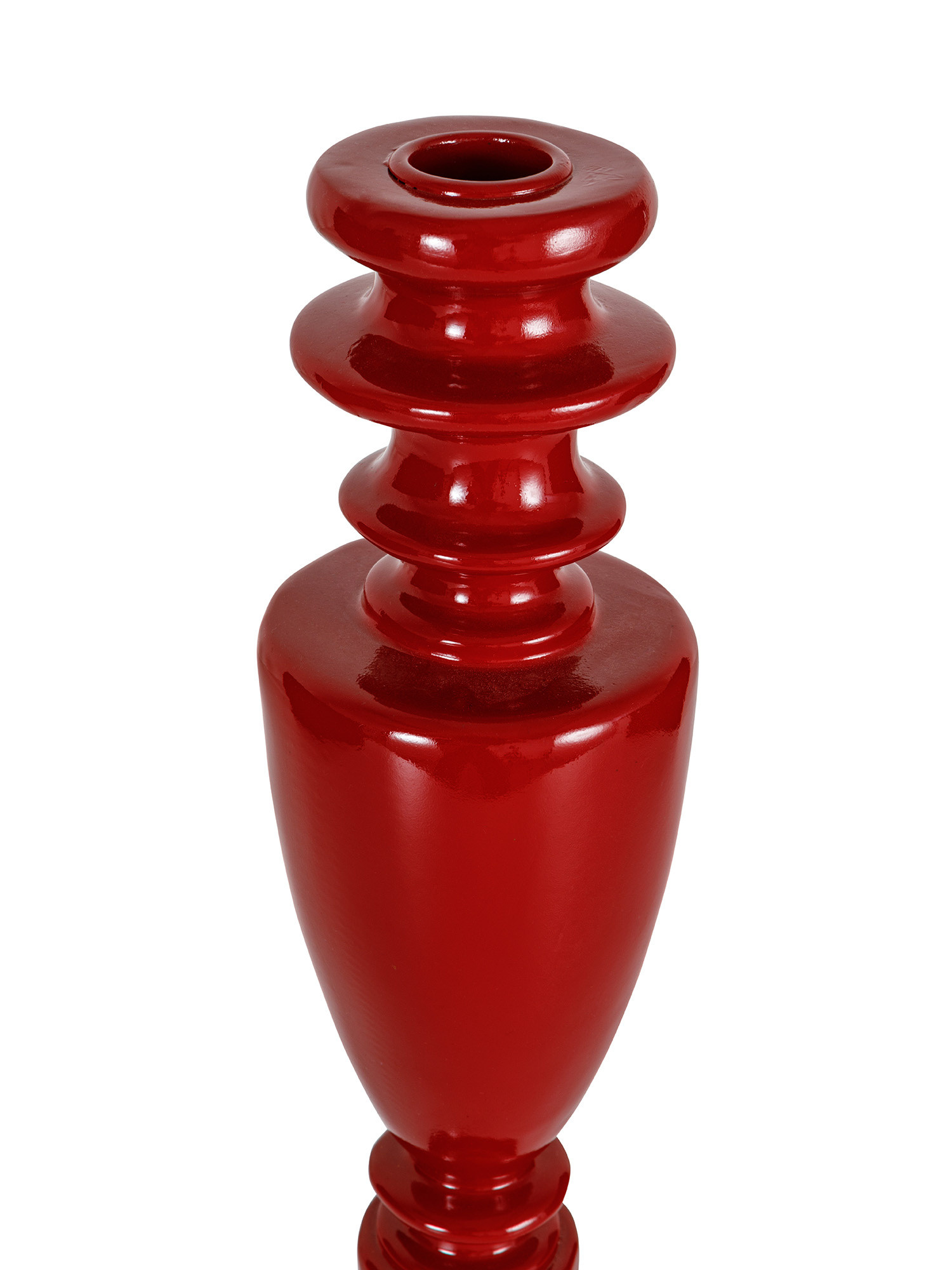 Lacquer effect candlestick, Red, large image number 1