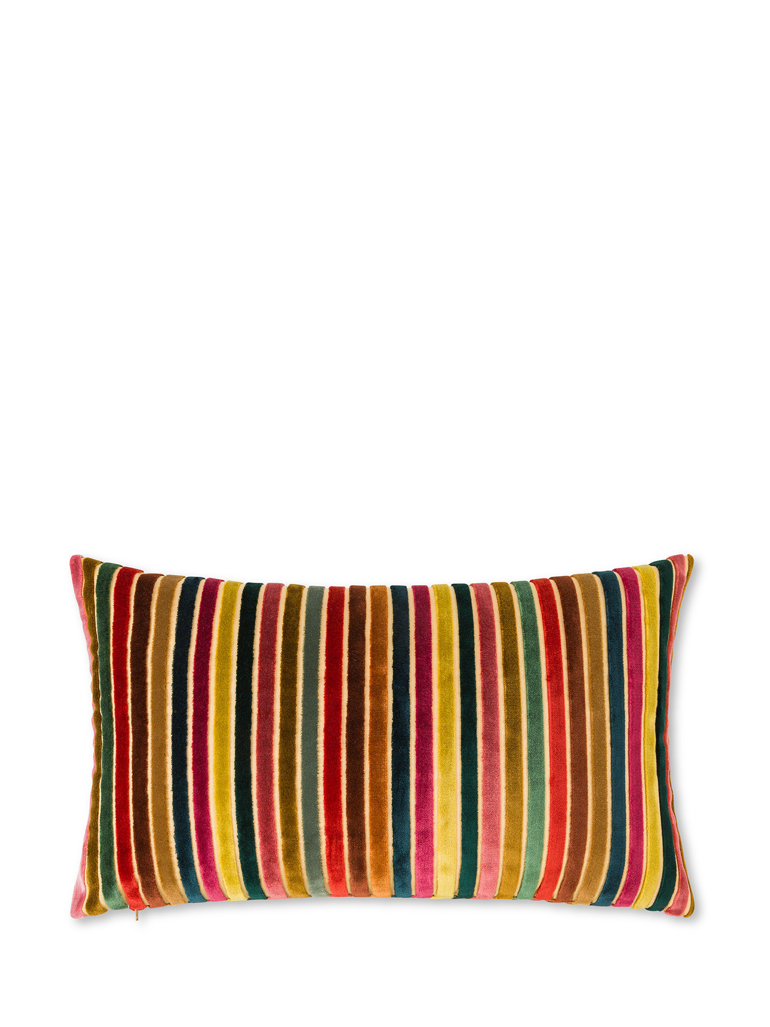 Cuscino velluto a righe 35x55cm, Multicolor, large image number 0