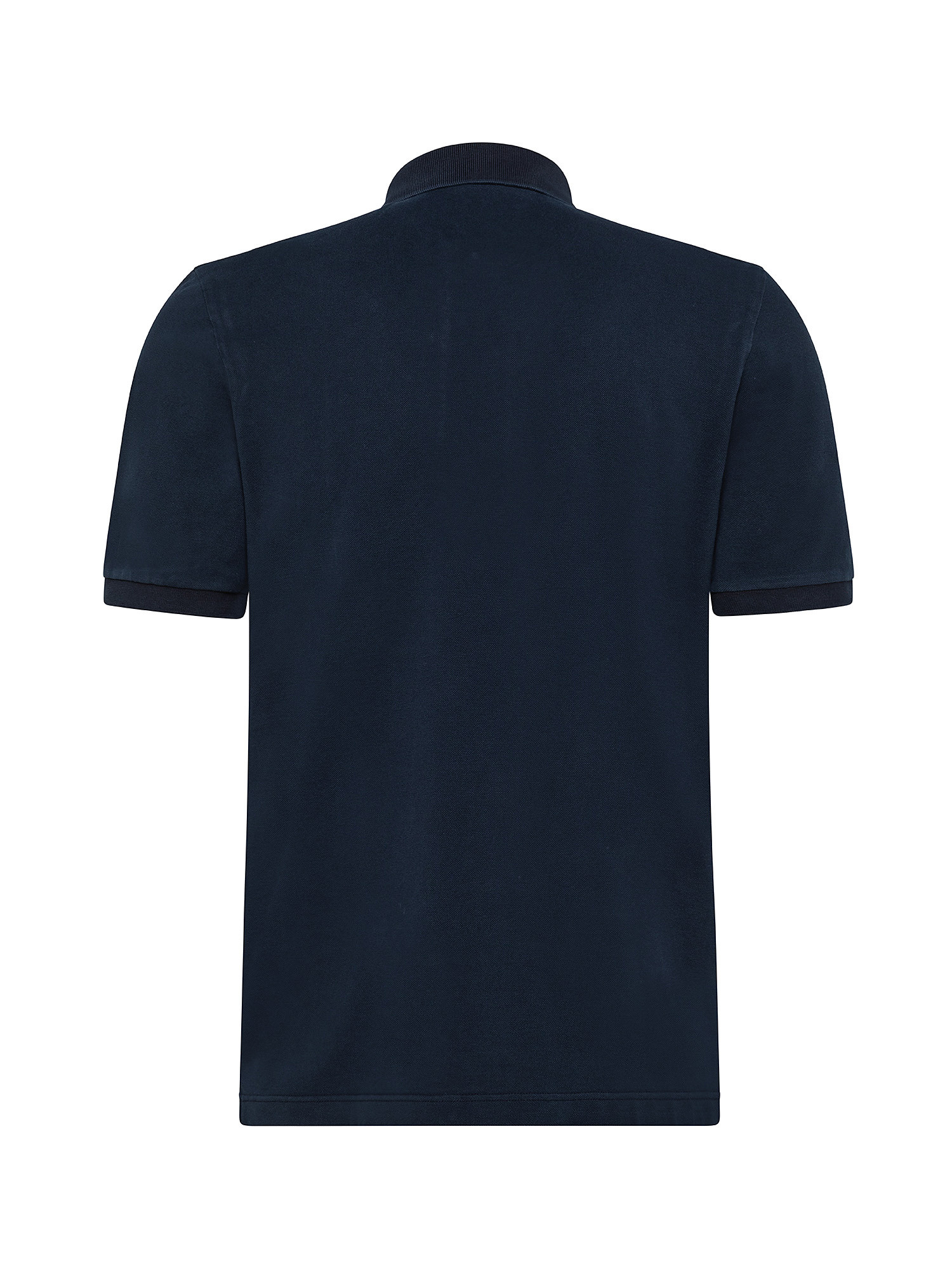 Vintage effect short sleeve polo shirt, Dark Blue, large image number 1