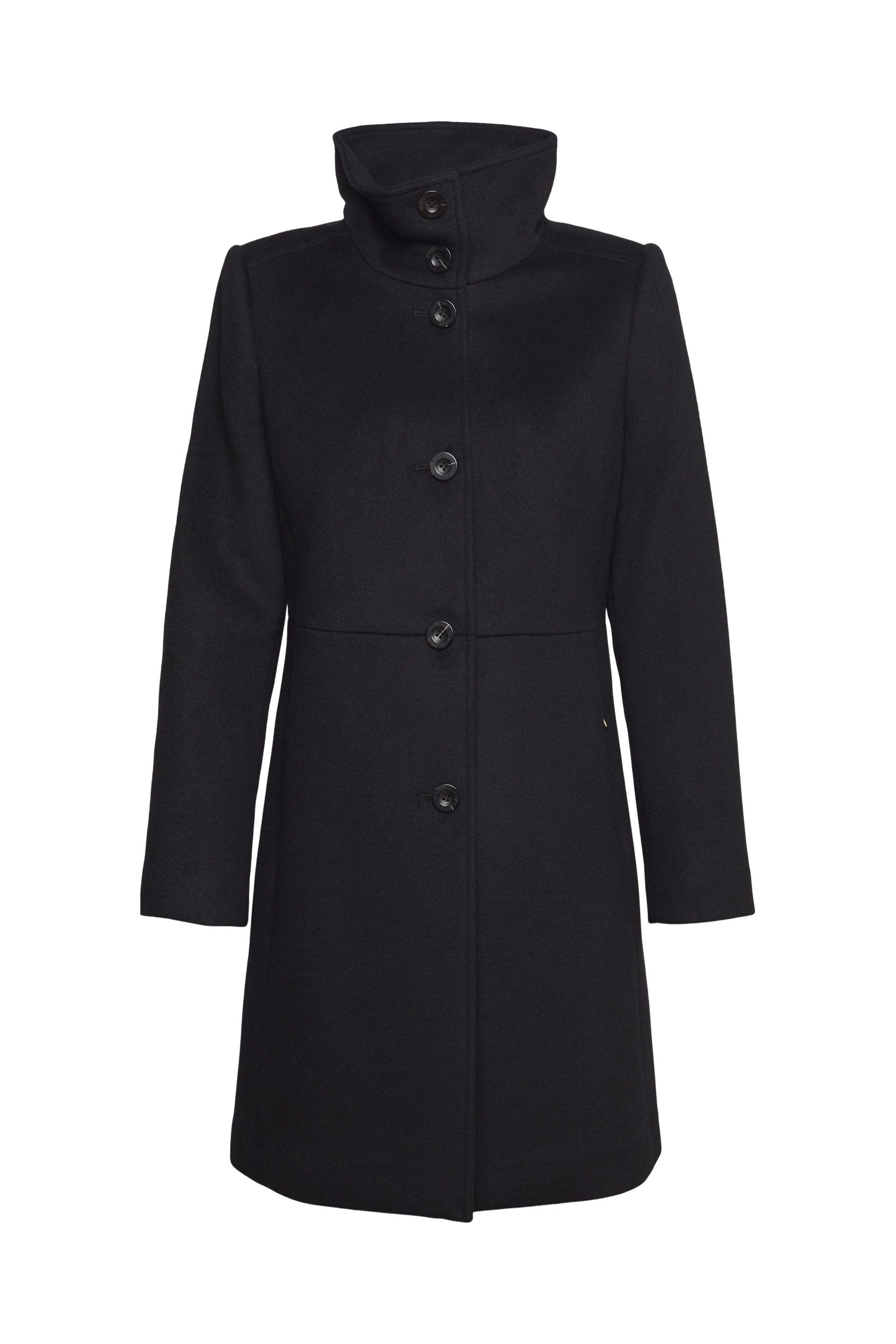 Coat in wool blend, Black, large image number 0