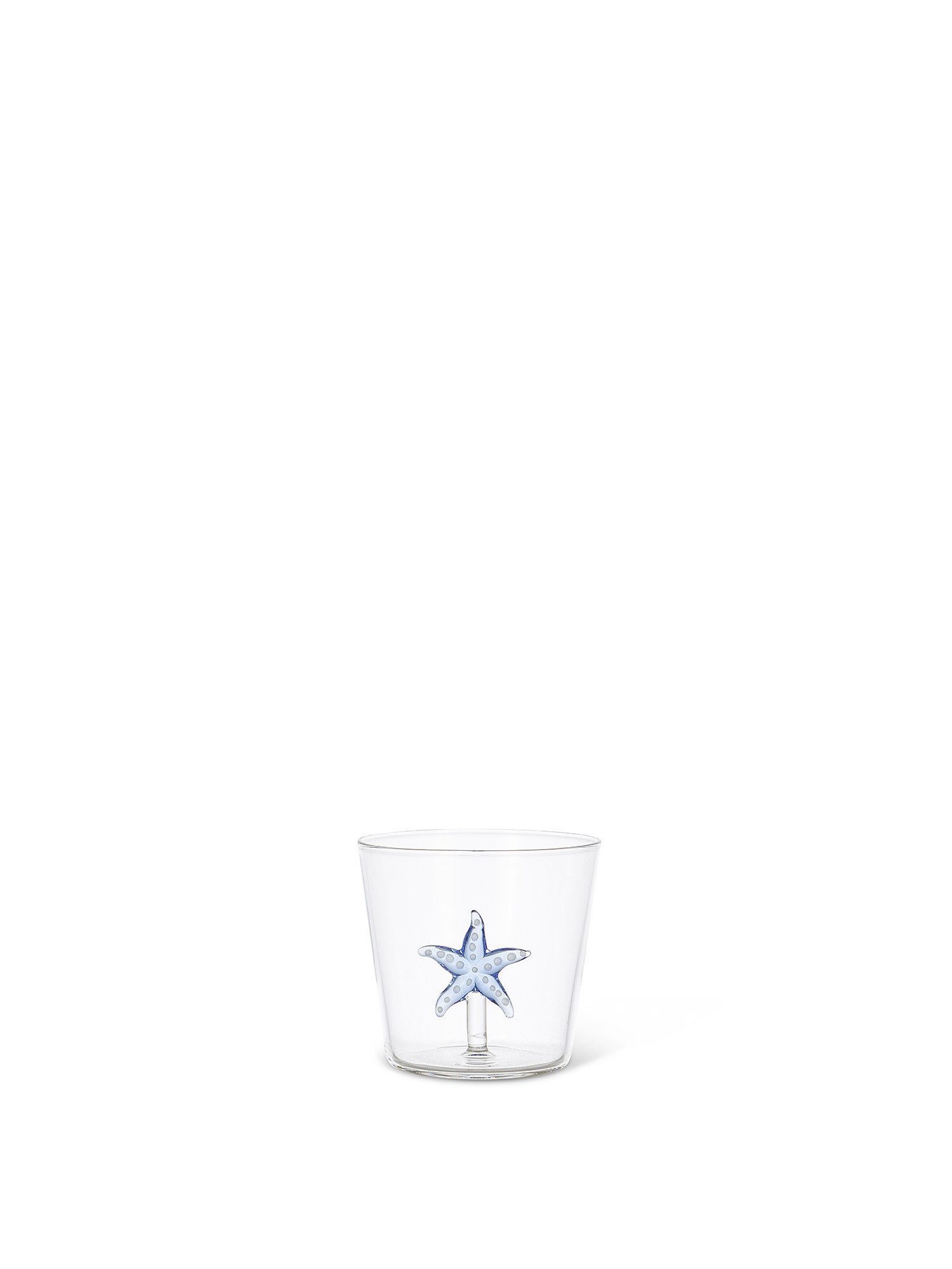 Bicchiere vetro dettaglio stella marina, Trasparente, large image number 0