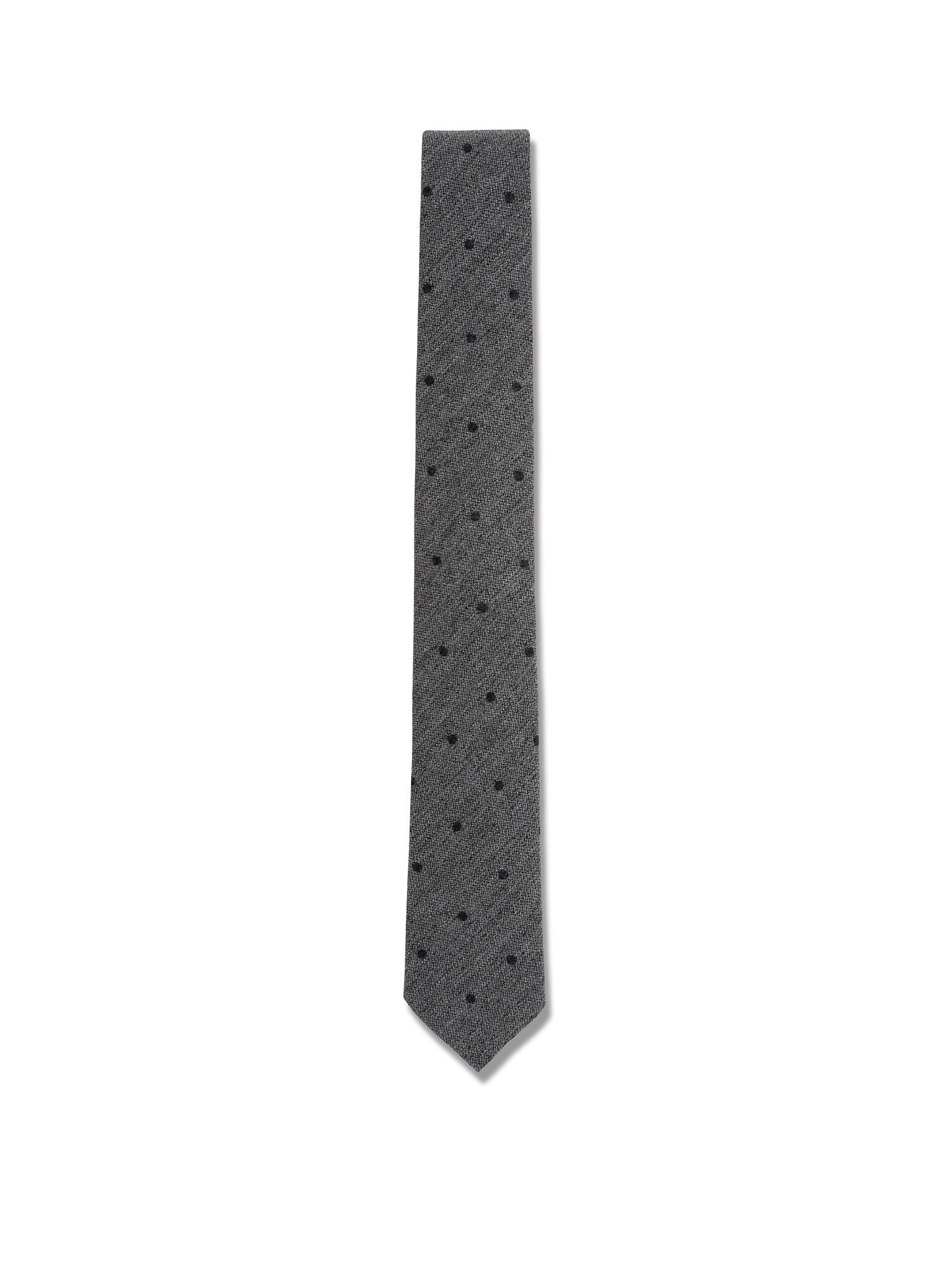 Luca D'Altieri - Patterned wool and silk tie, Grey, large image number 1