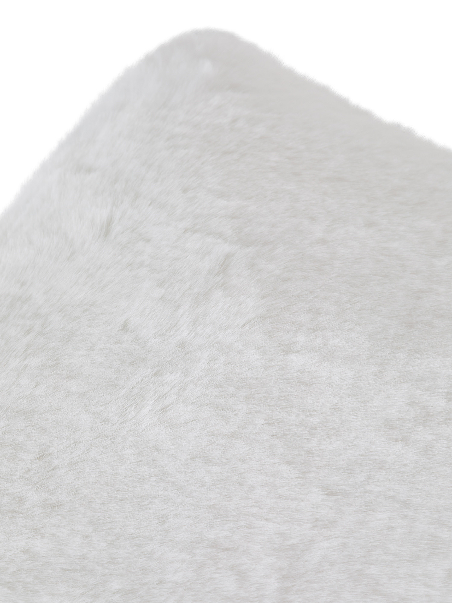 Cuscino in ecopelliccia tinta unita 45x45 cm, Bianco, large image number 1