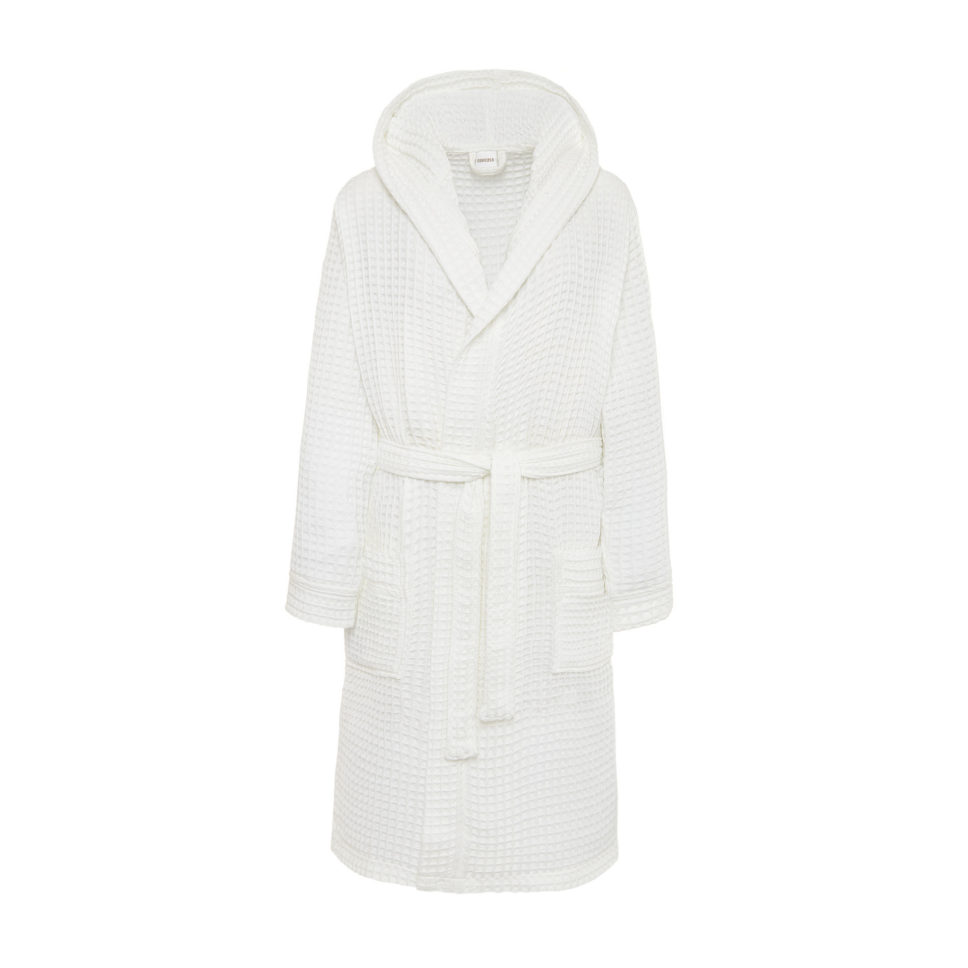 Solid color honeycomb cotton bathrobe, , large image number 1