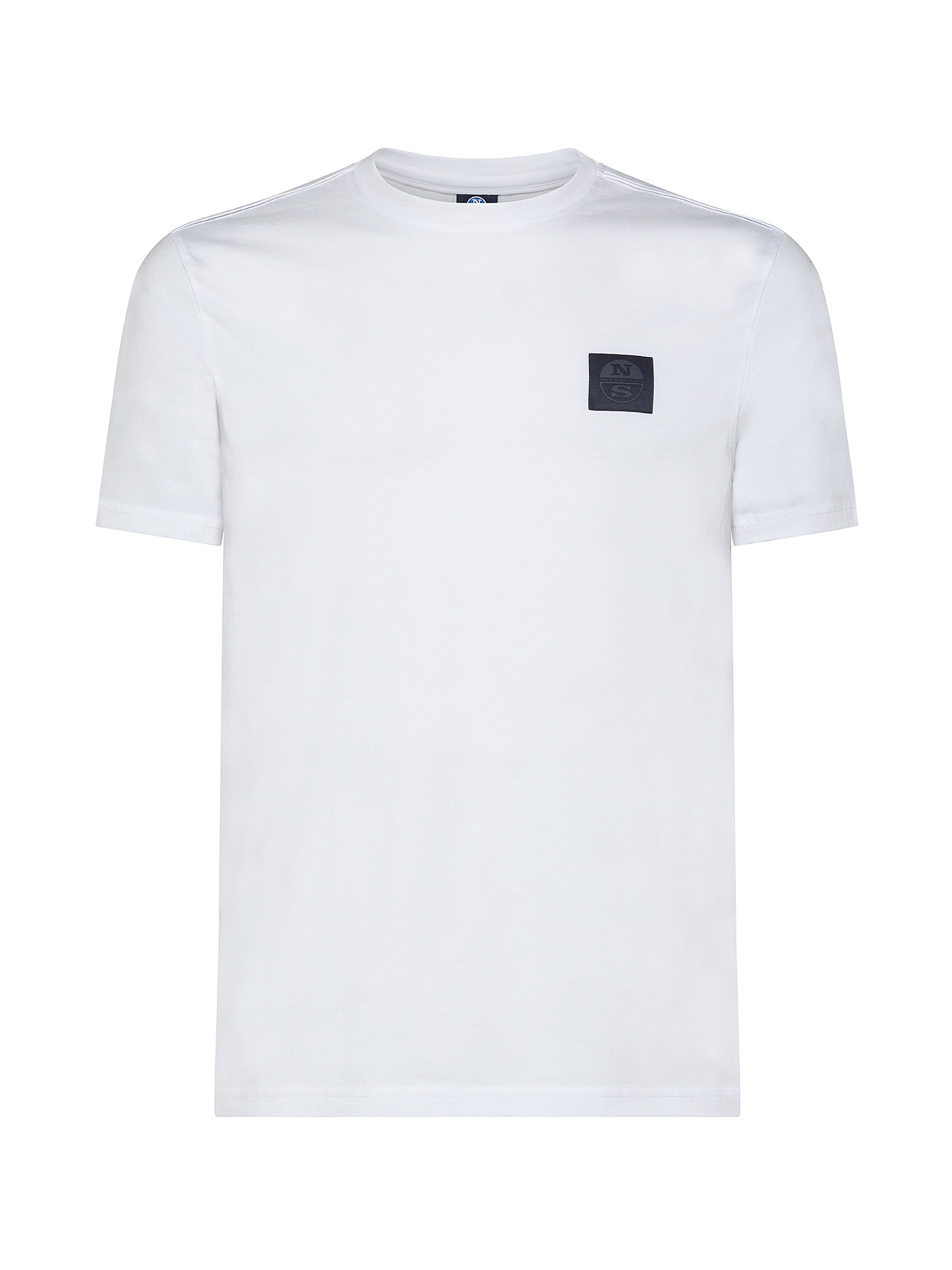 T-shirt manica corta con logo, Bianco, large image number 0