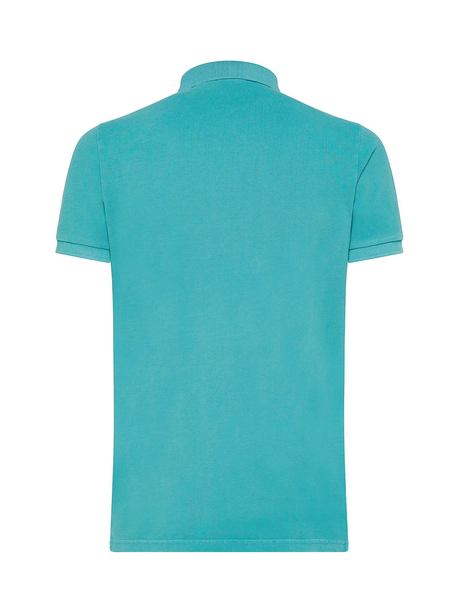 Superdry - Cotton piqué polo shirt with logo, Light Blue, large image number 1