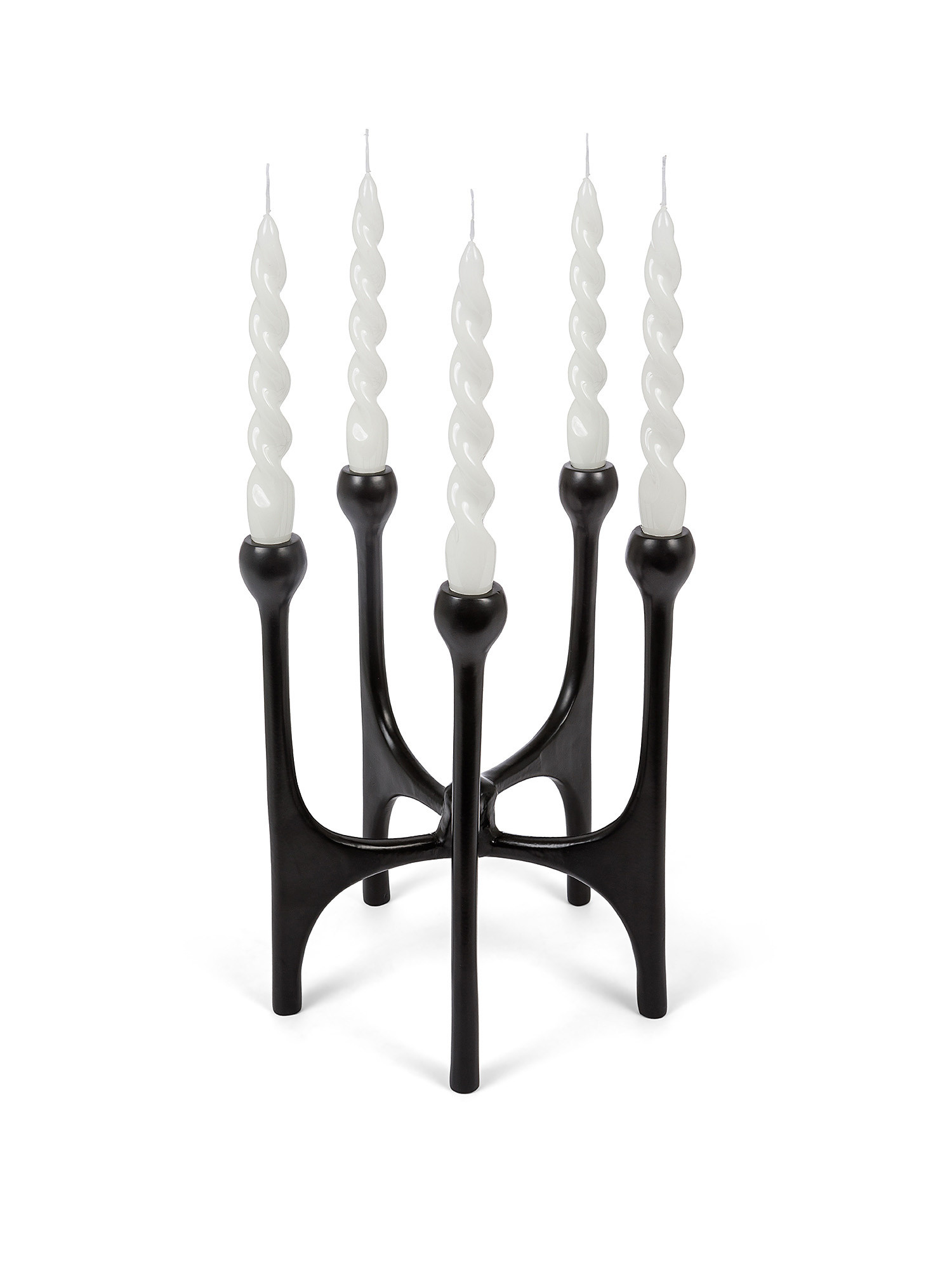5-light metal candlestick, Black, large image number 0