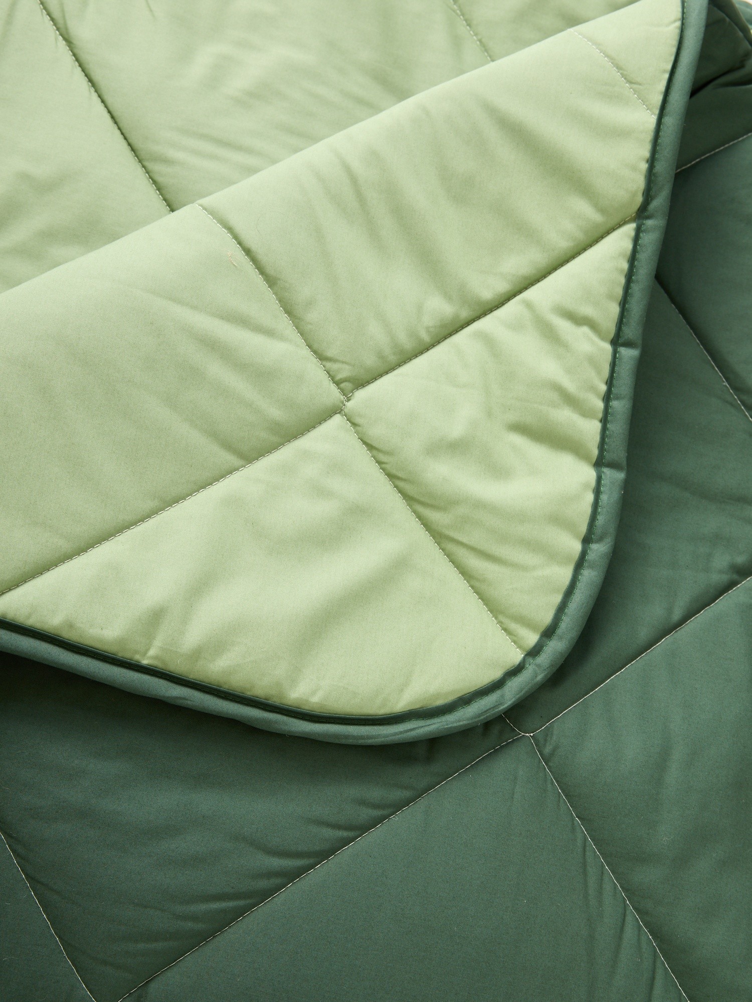 Reversible cotton percale quilt, Green, large image number 1