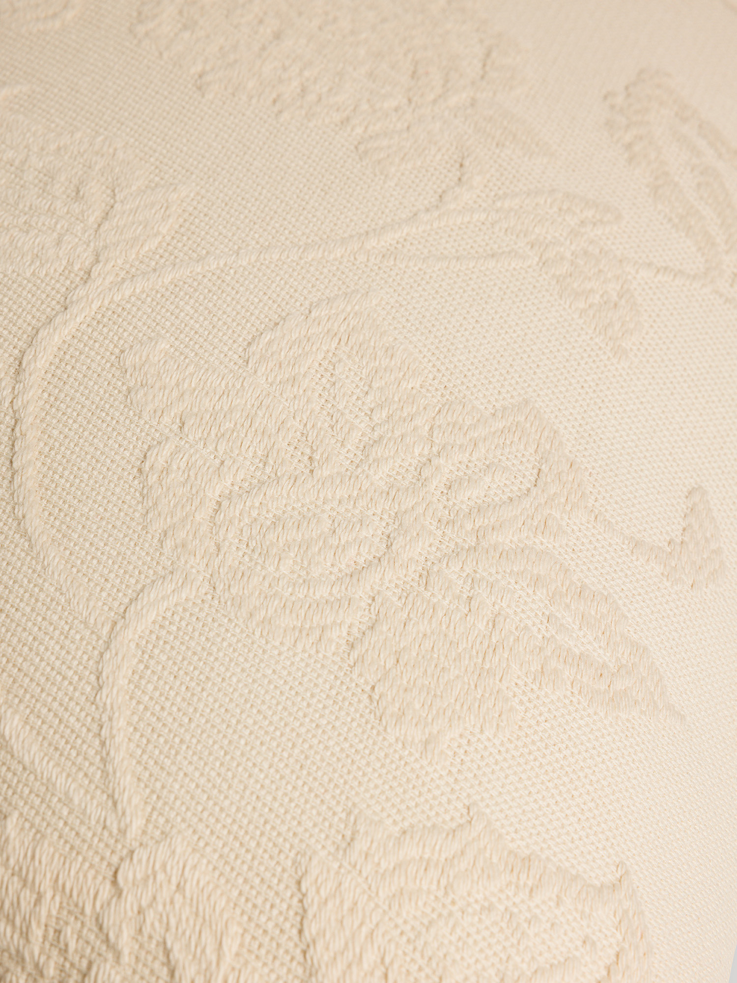40x60 cm cushion in pure cotton jacquard with floral pattern, White, large image number 2