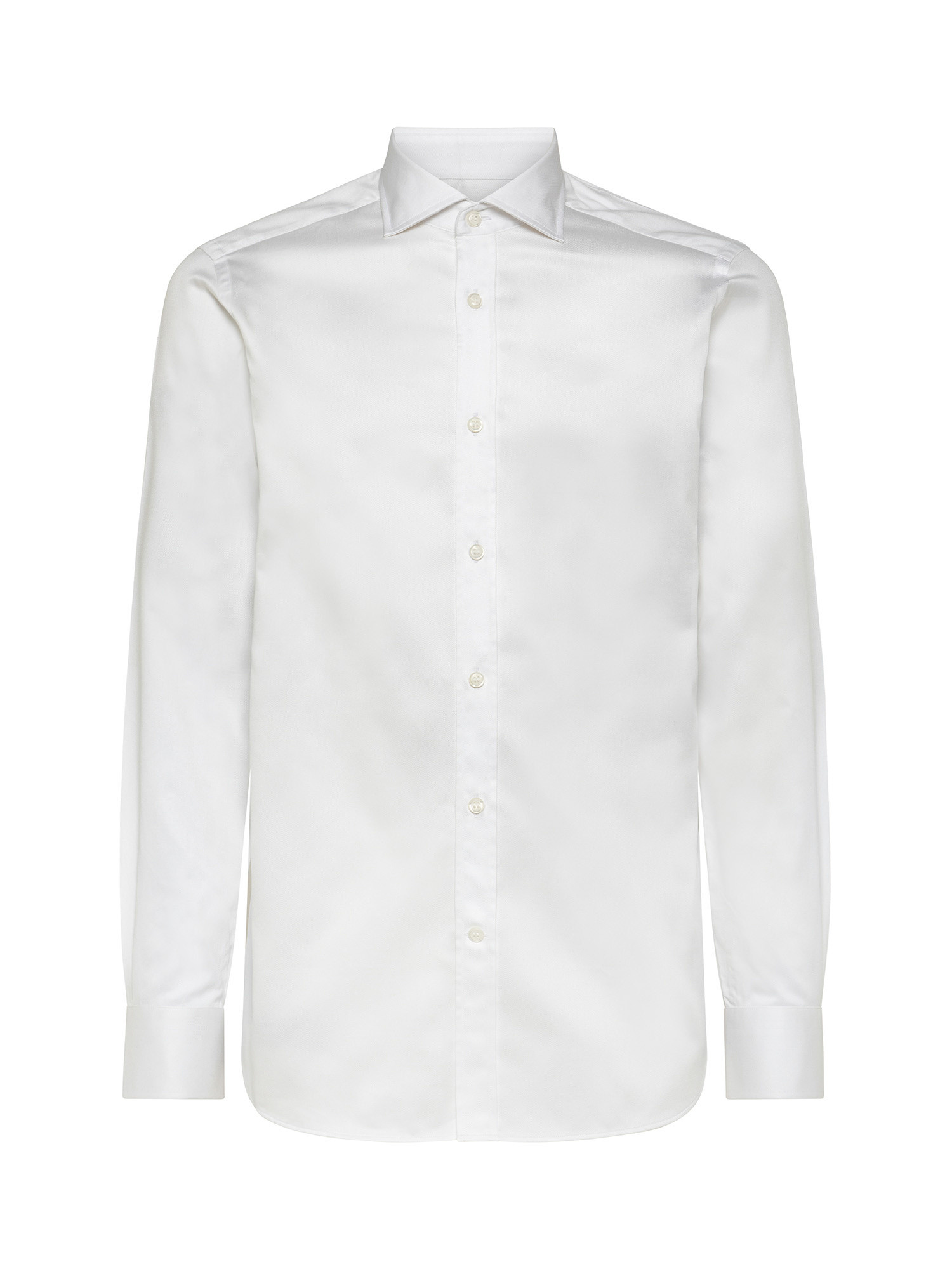 Slim fit shirt in pure cotton, White, large image number 1