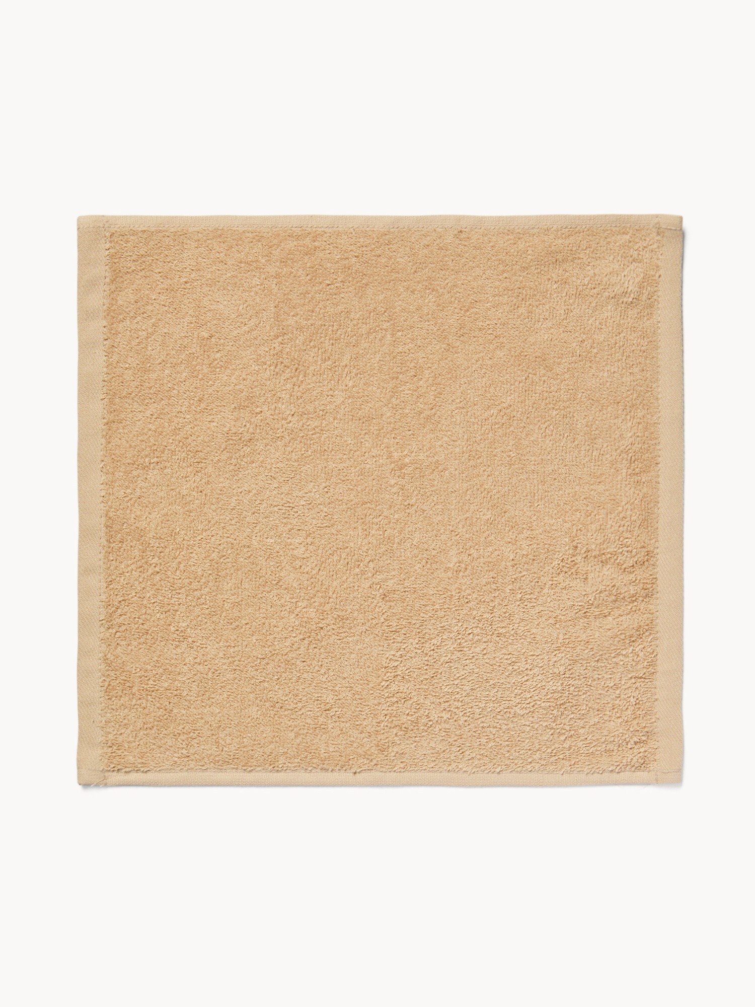 Cestino in feltro con 4 lavette tinta unita, Beige, large image number 2