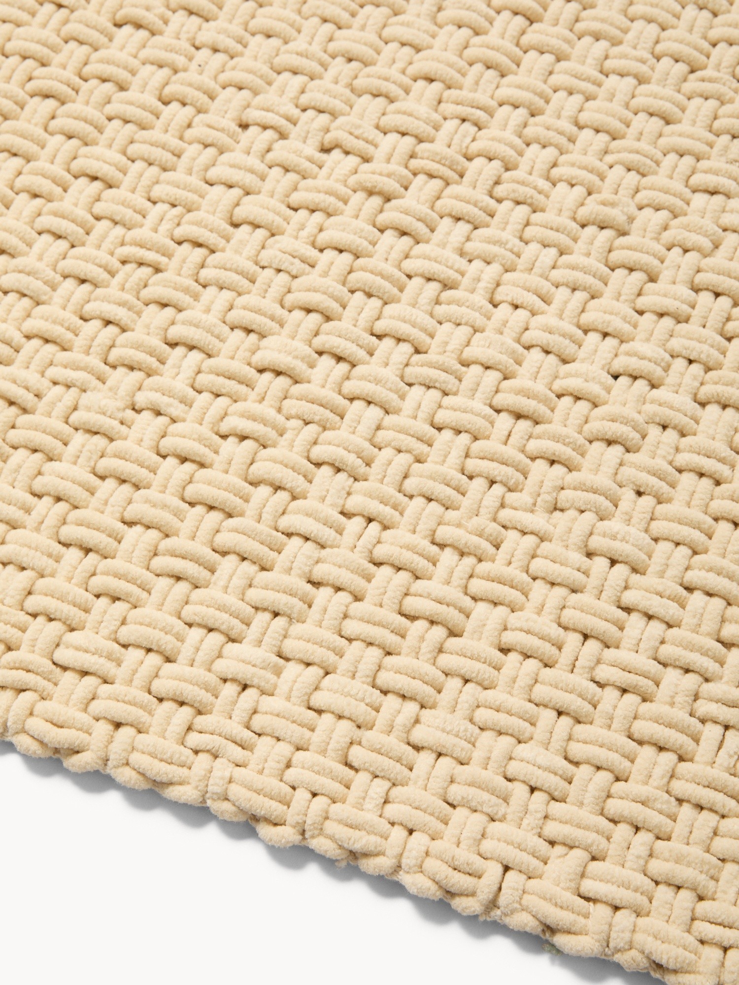 Chenille Bath Mat with Woven Effect - Discounted Price, Beige, large image number 1