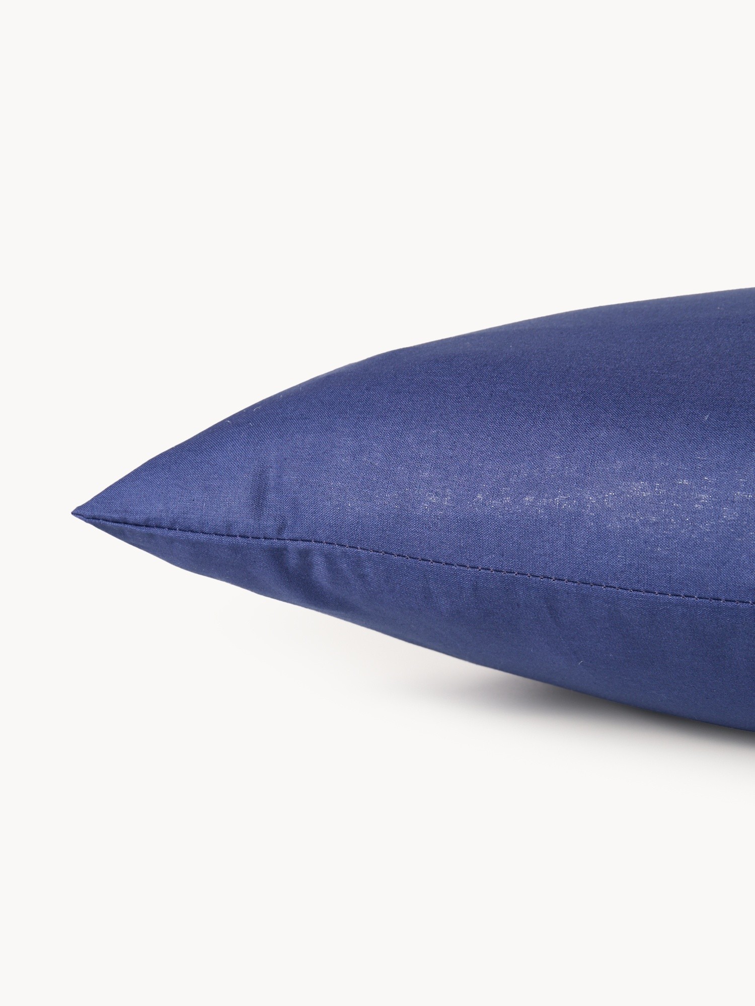 Solid-color pure cotton fitted sheet | 30cm wide, Dark Blue, large image number 1
