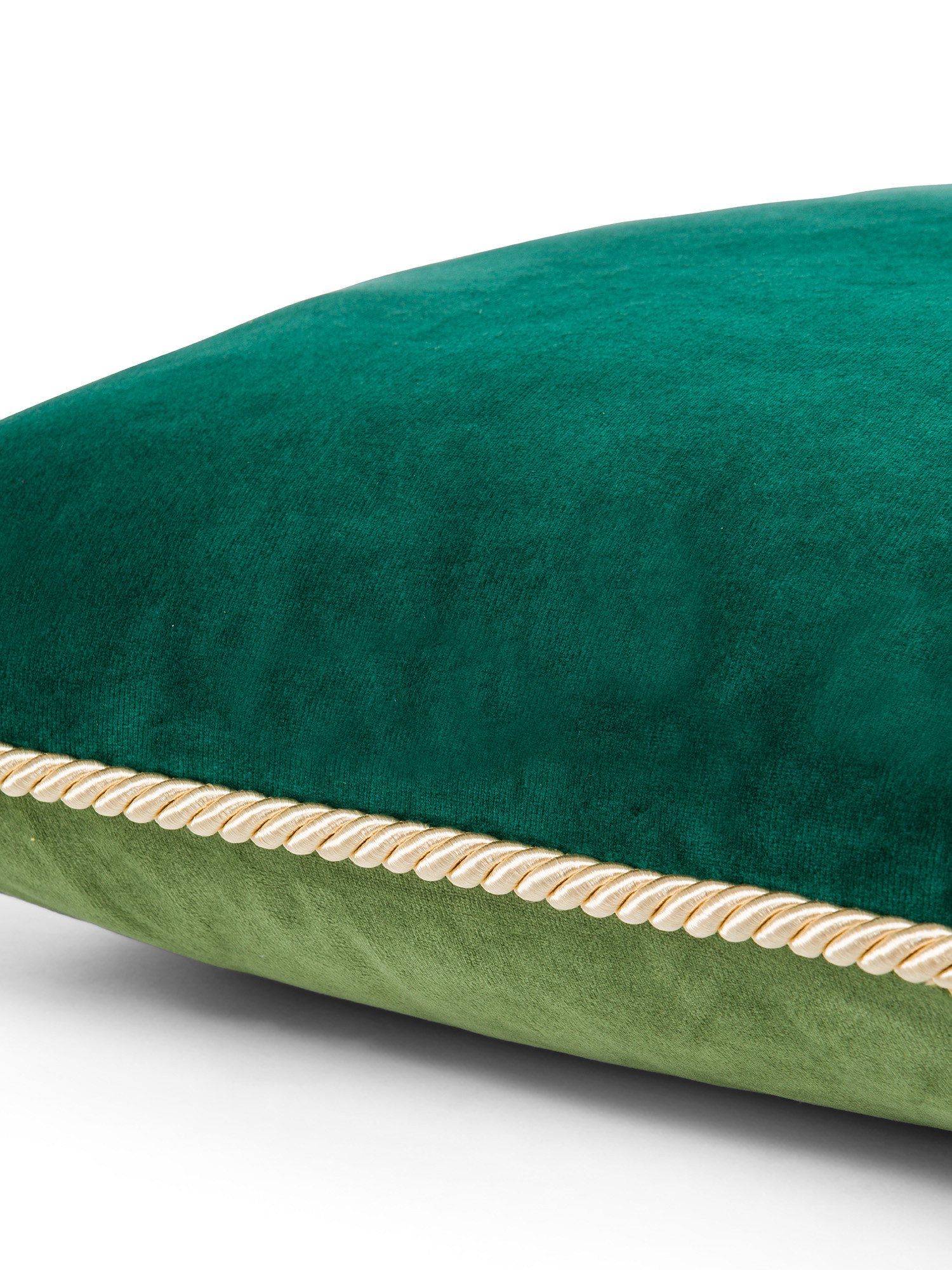 Cuscino velluto bicolore 45X45cm, Verde, large image number 2