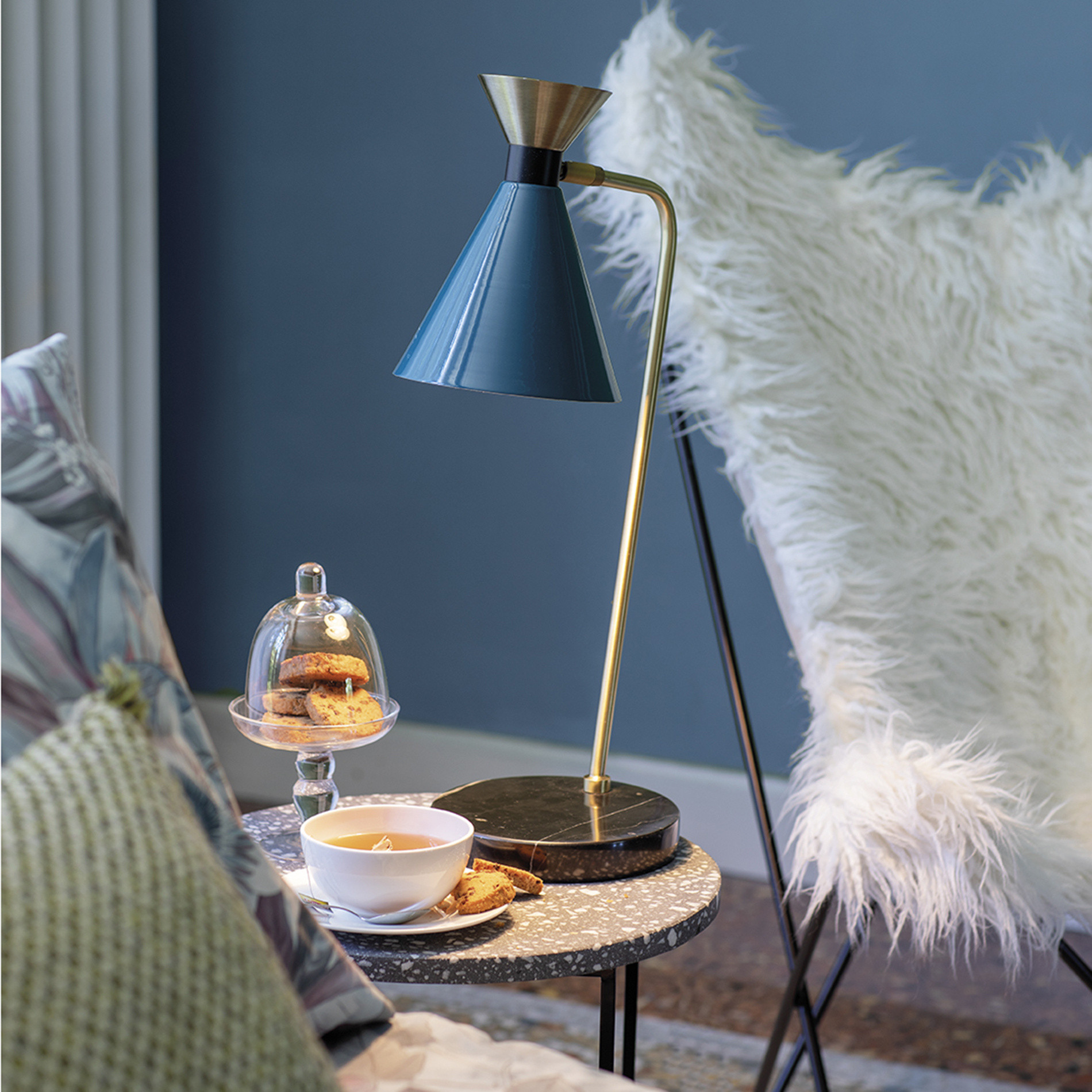 Lampada da tavolo Vintage, Petrolio, large image number 0