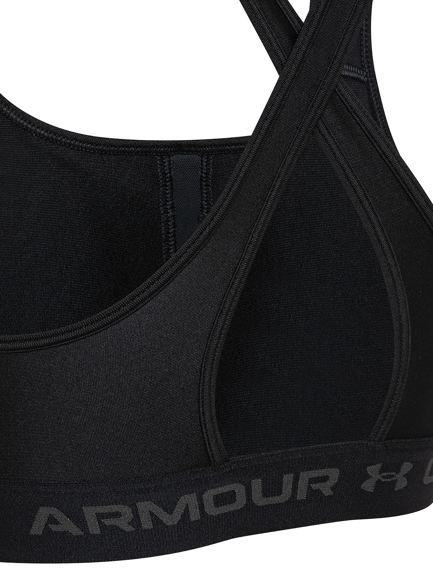 Armour® Mid Crossbac sports bra, Black, large image number 2