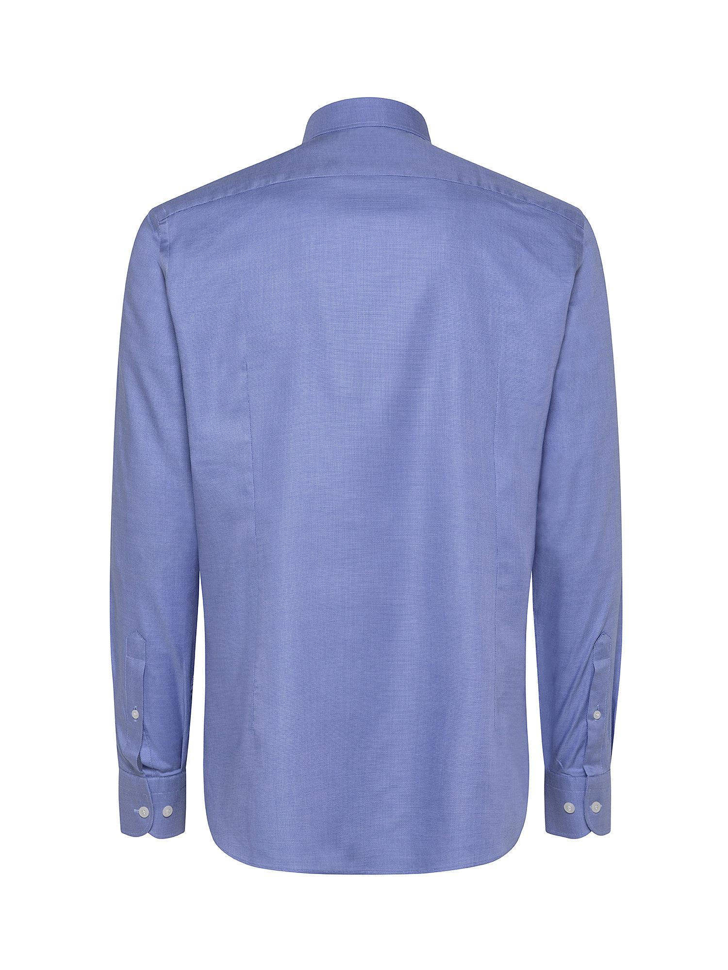 Camicia slim fit cotone grisaglia, Azzurro, large
