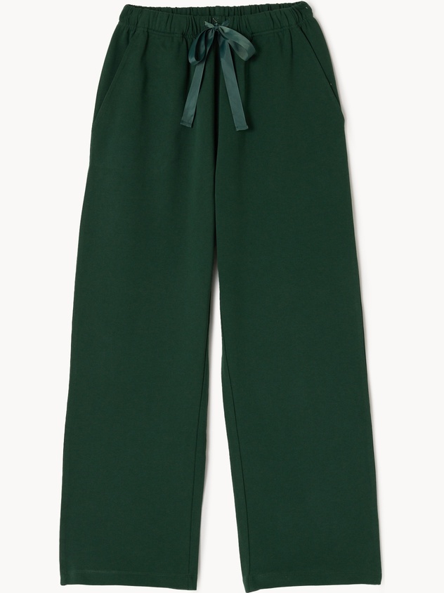 Solid-color brushed cotton trousers