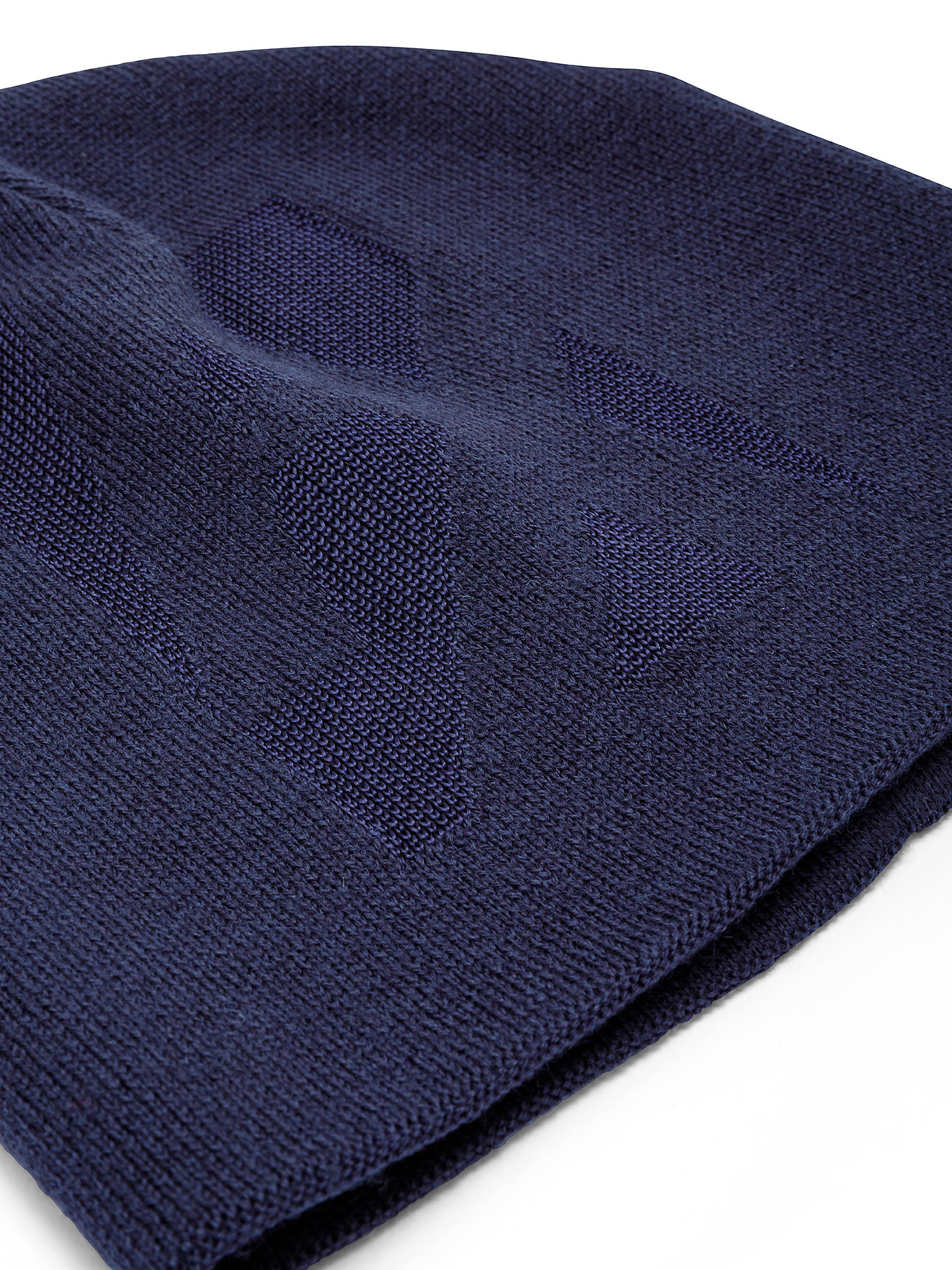 Armani Exchange - Wool blend beanie hat with logo, Dark Blue, large image number 1