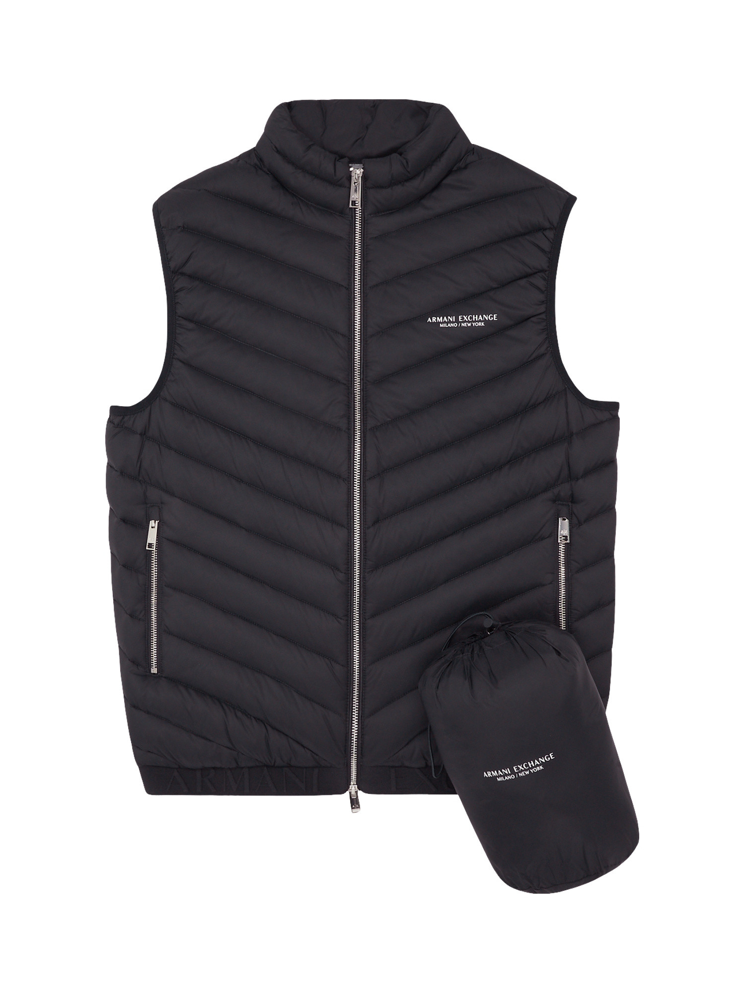 Armani Exchange - Padded sleeveless down jacket, Black, large image number 1