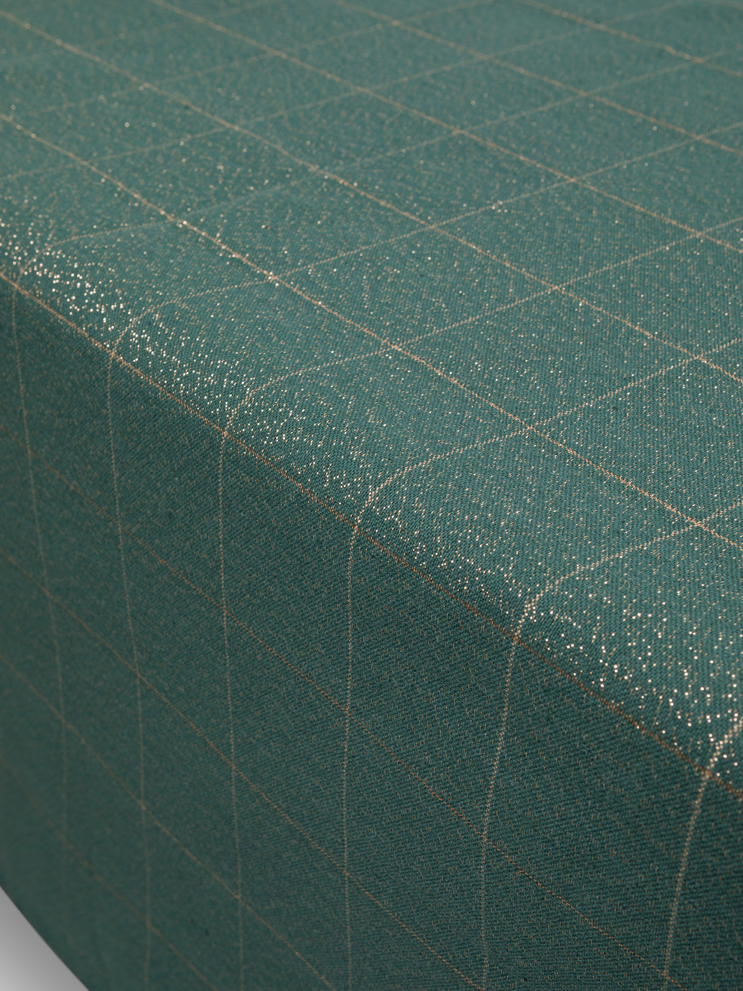 Lurex checked cotton tablecloth, Green, large image number 1