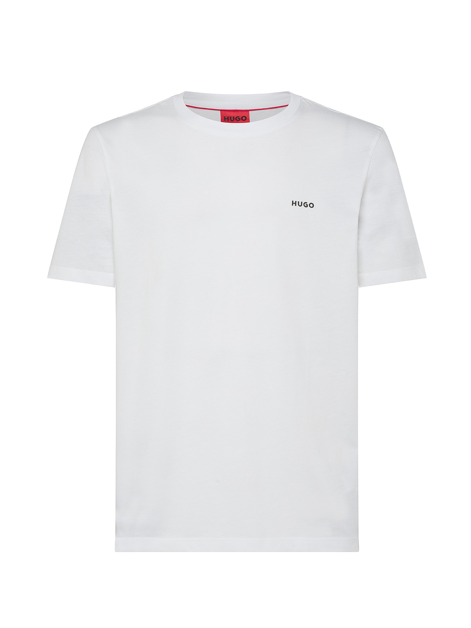 Hugo - T-shirt con logo in cotone, Bianco, large image number 0