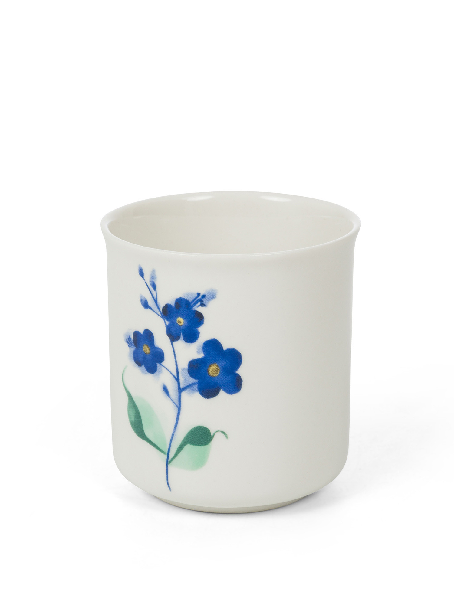 Bicchiere té porcellana motivo fiore, Bianco, large image number 1