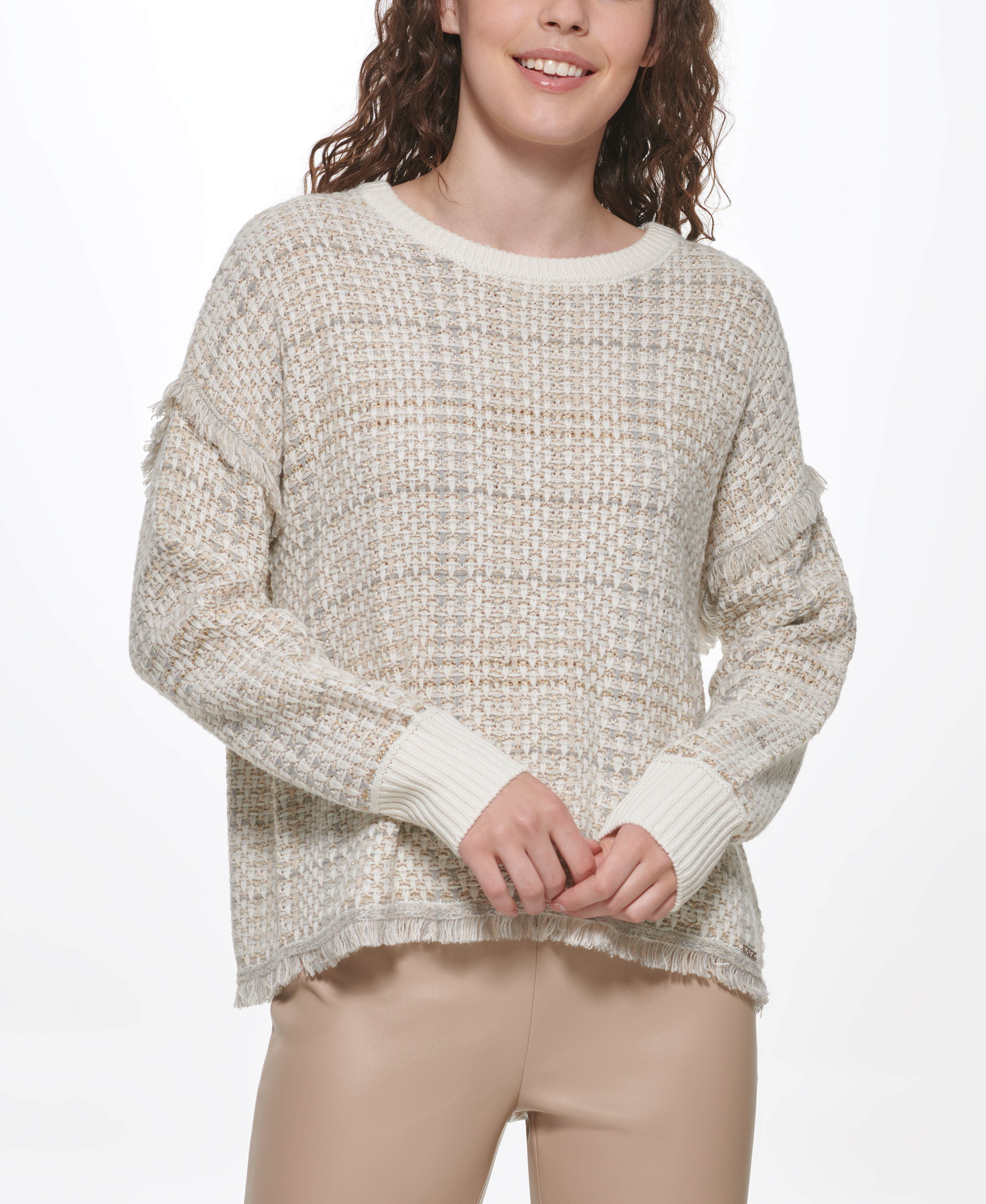 Sweater with lurex, Light Grey, large image number 3