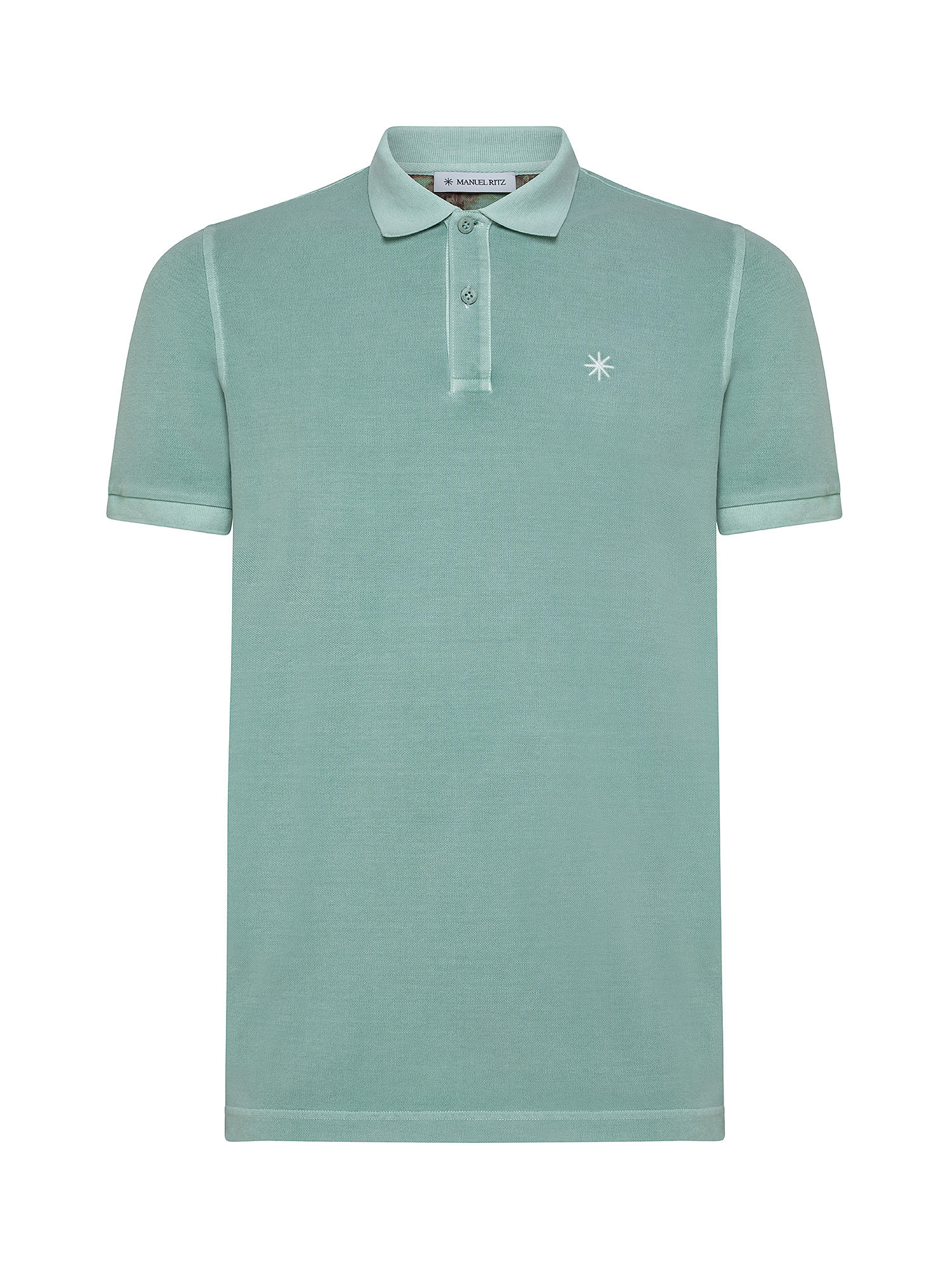 Short sleeve polo shirt, Teal, large image number 0