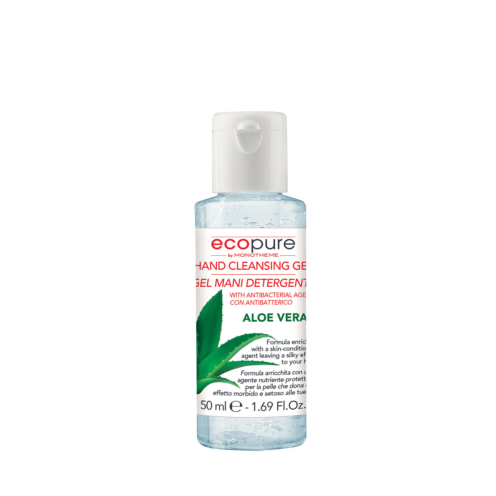 Aloe vera Ecopure hand gel by Monotheme 50ml, Transparent, large image number 0