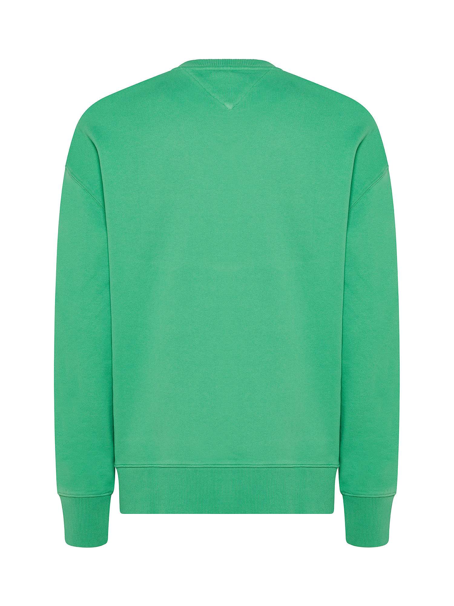 Tommy Jeans - Cotton crewneck sweatshirt with micrologo, Green, large image number 1
