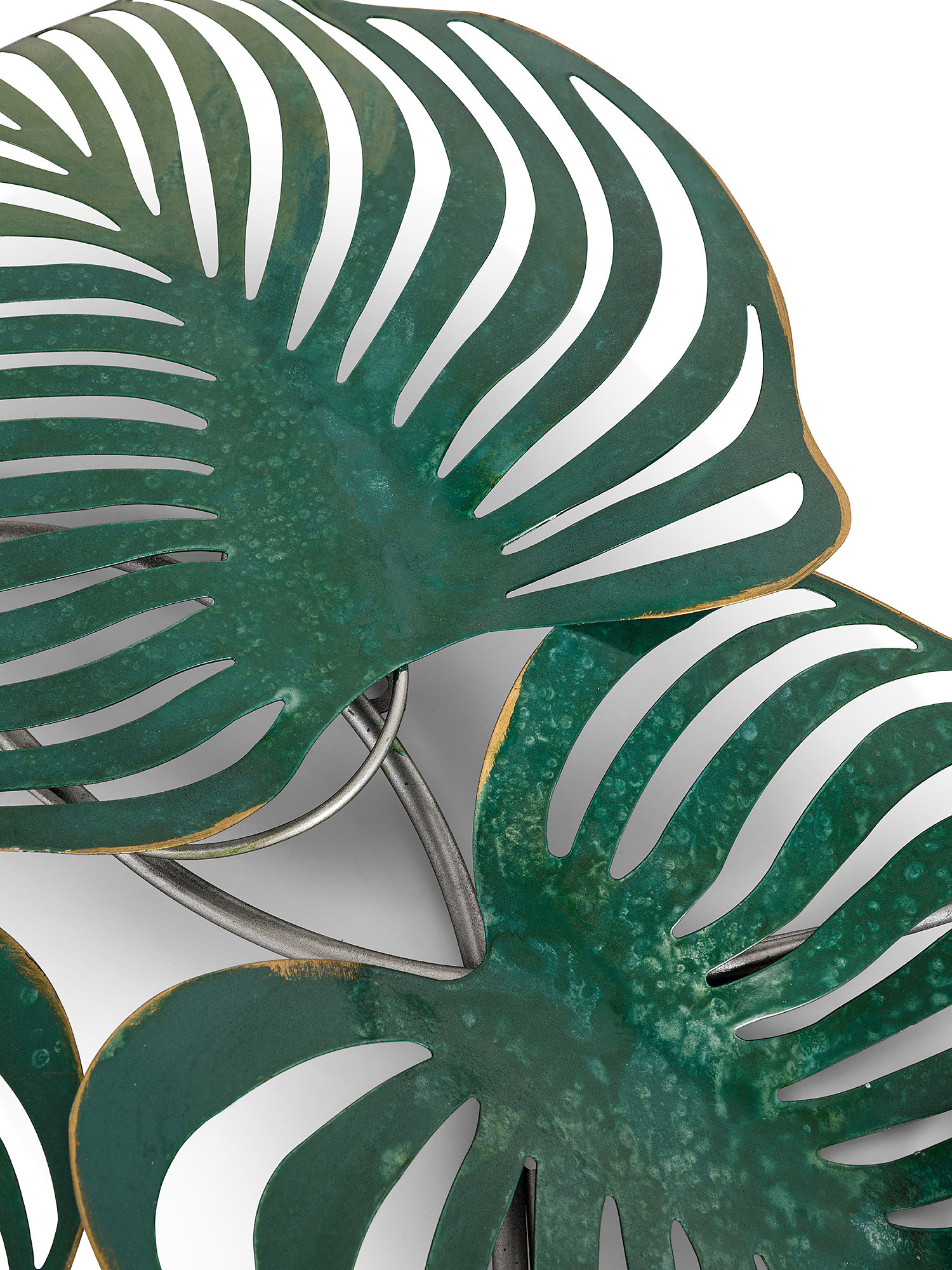 Wall decoration aluminum leaves, Green, large image number 1