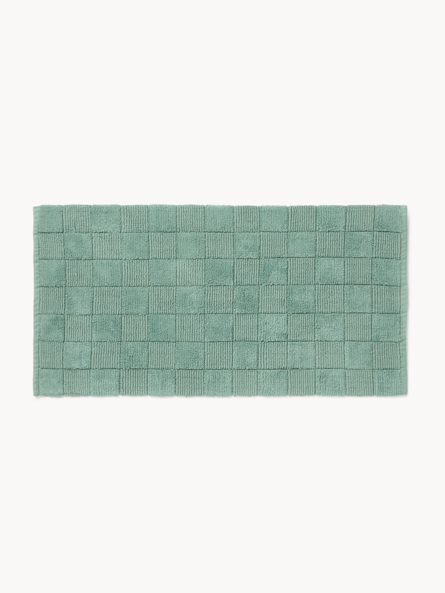 Tappeto bagno in cotone con trama a scacchiera - Prezzo di lancio, Azzurro, large image number 0