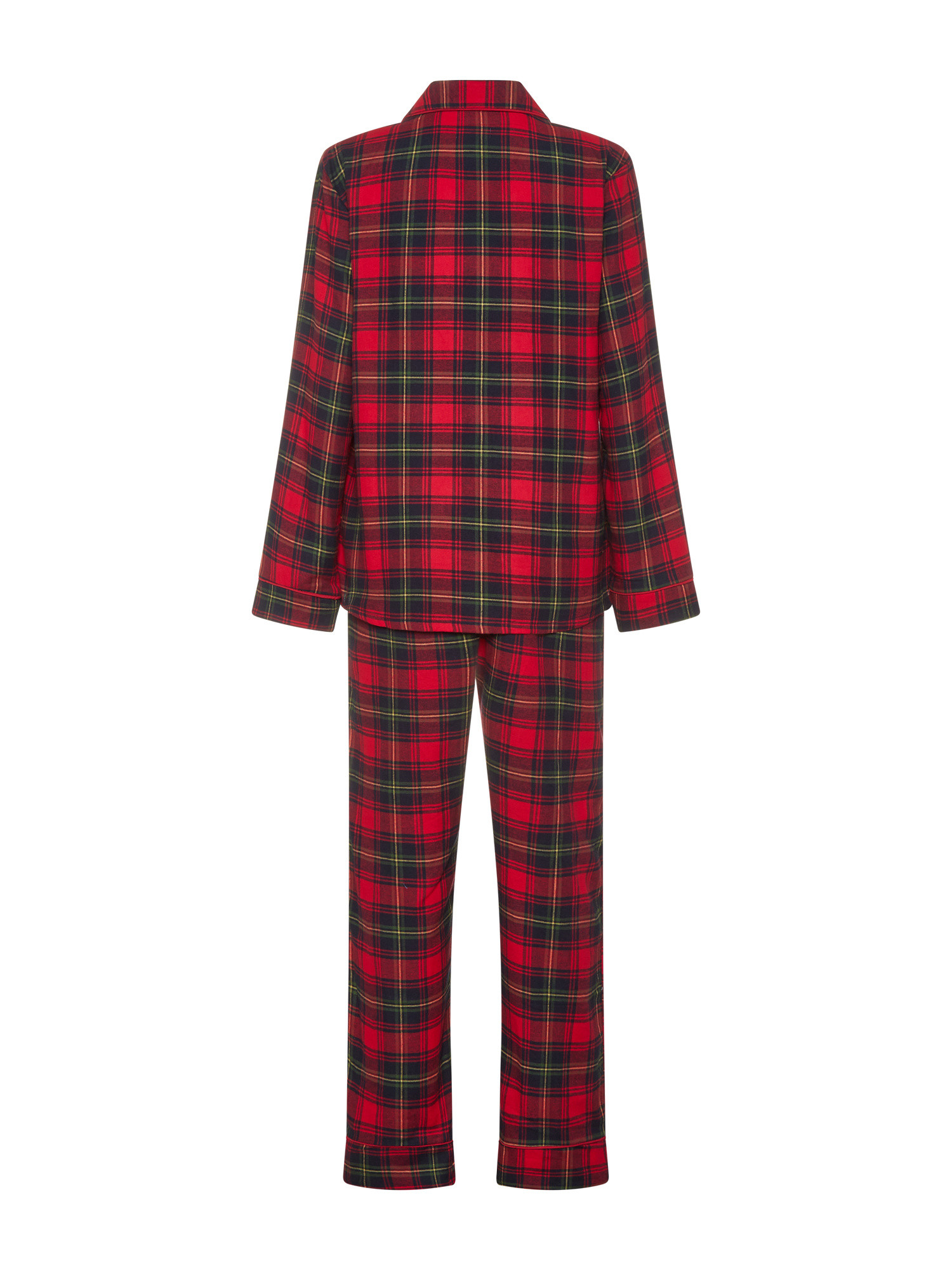 Pigiama in caldo cotone tartan, Rosso, large image number 1