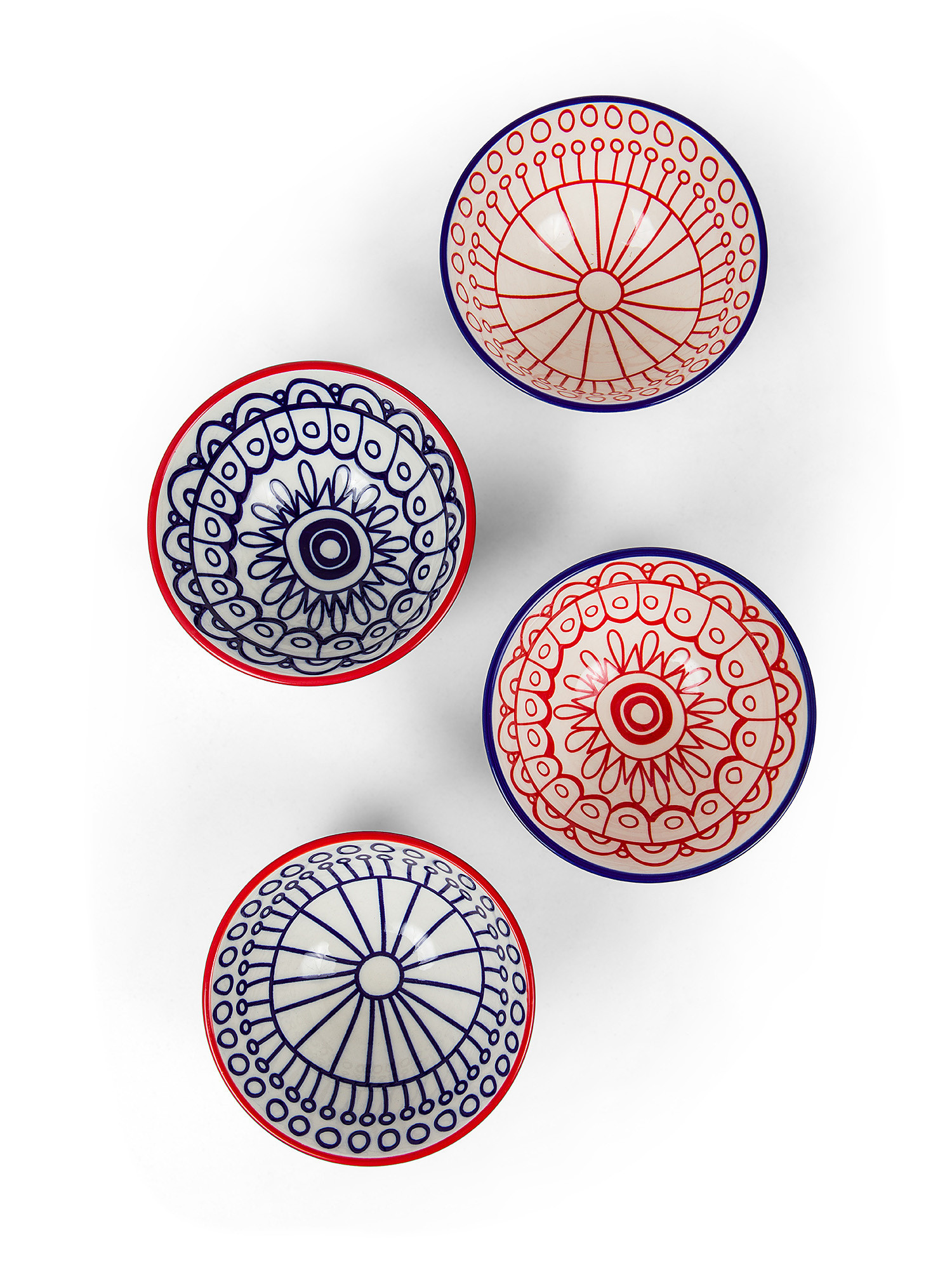 Coppette stoneware motivo geometrico, Multicolor, large image number 1