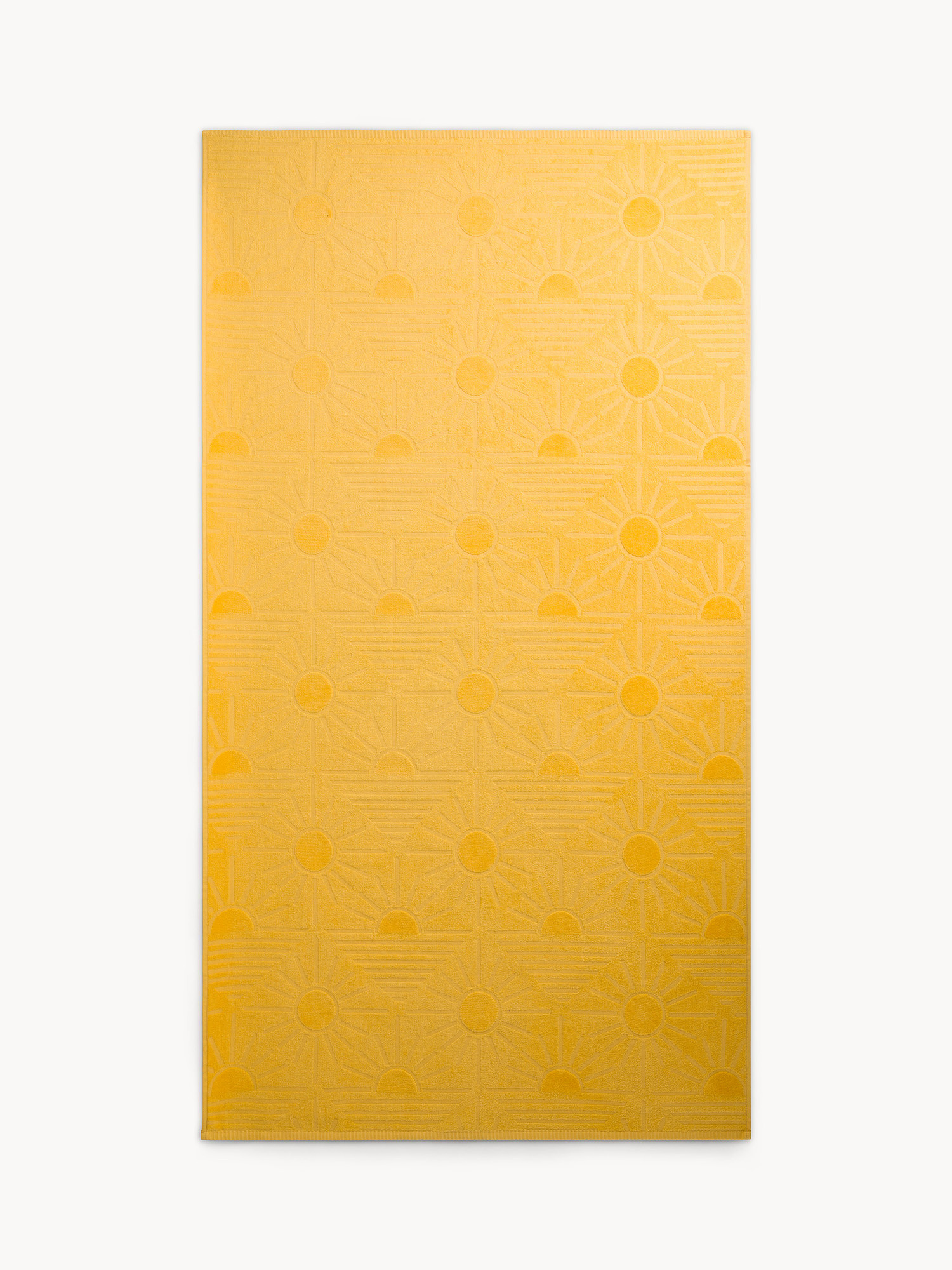 Telo mare in cotone tinta unita, Giallo, large image number 0