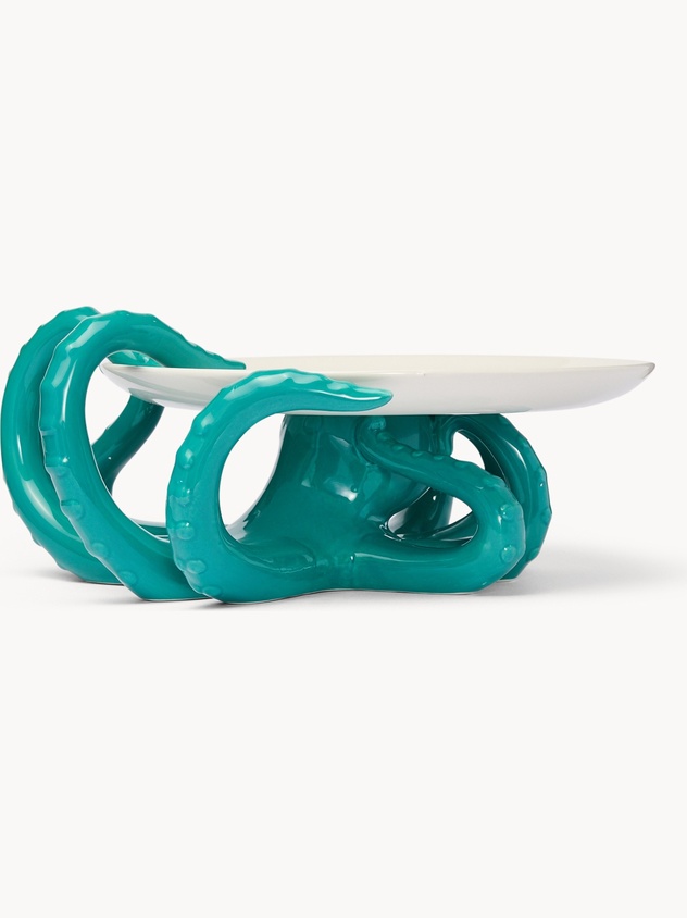 Ceramic cake stand with octopus detail