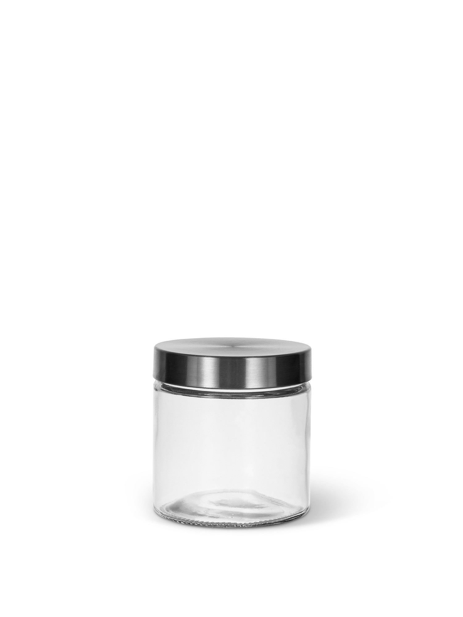 Glass jar with steel cap, Transparent, large image number 0