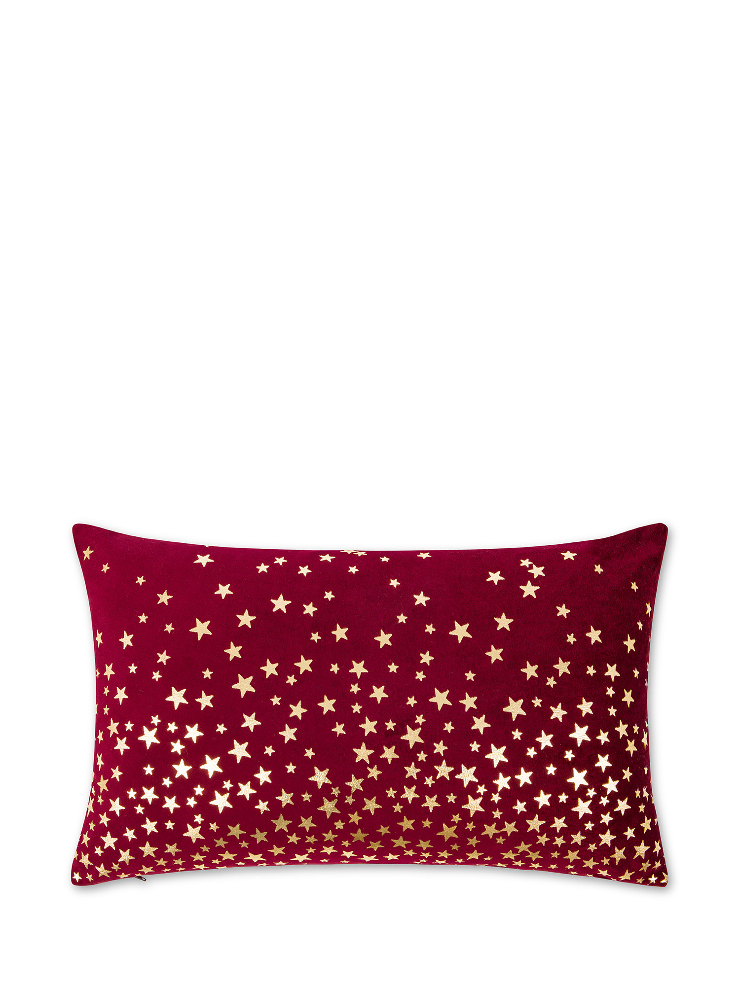 Star print velvet cushion 35x55cm, Dark Red, large image number 0