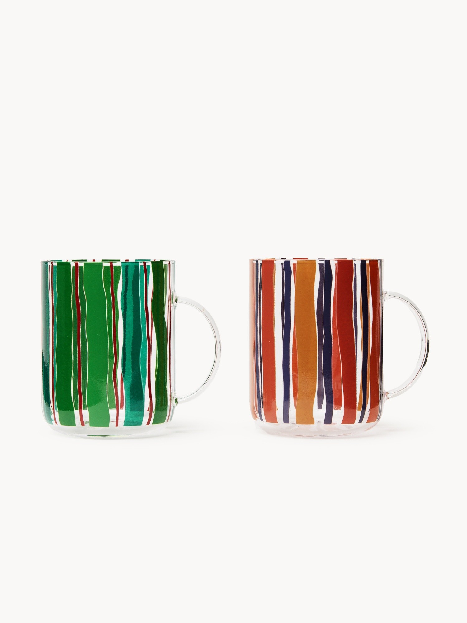 Hand-Painted Glass Mug, Multicolor, large image number 0