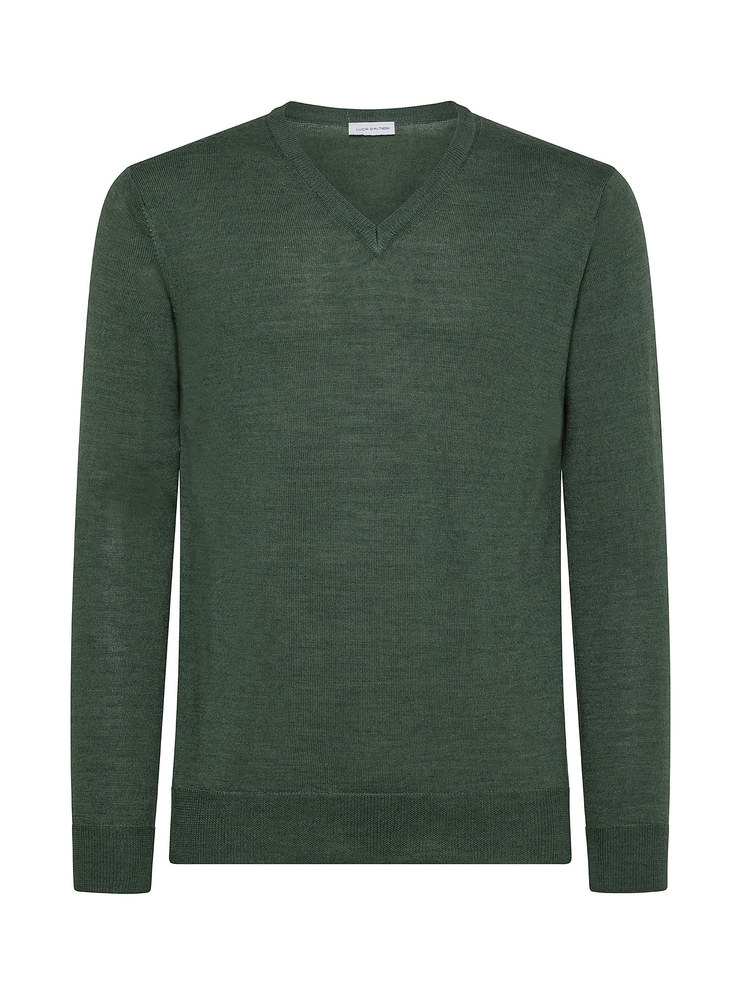 Merino Blend V-neck sweater - Machine washable, Green, large image number 0