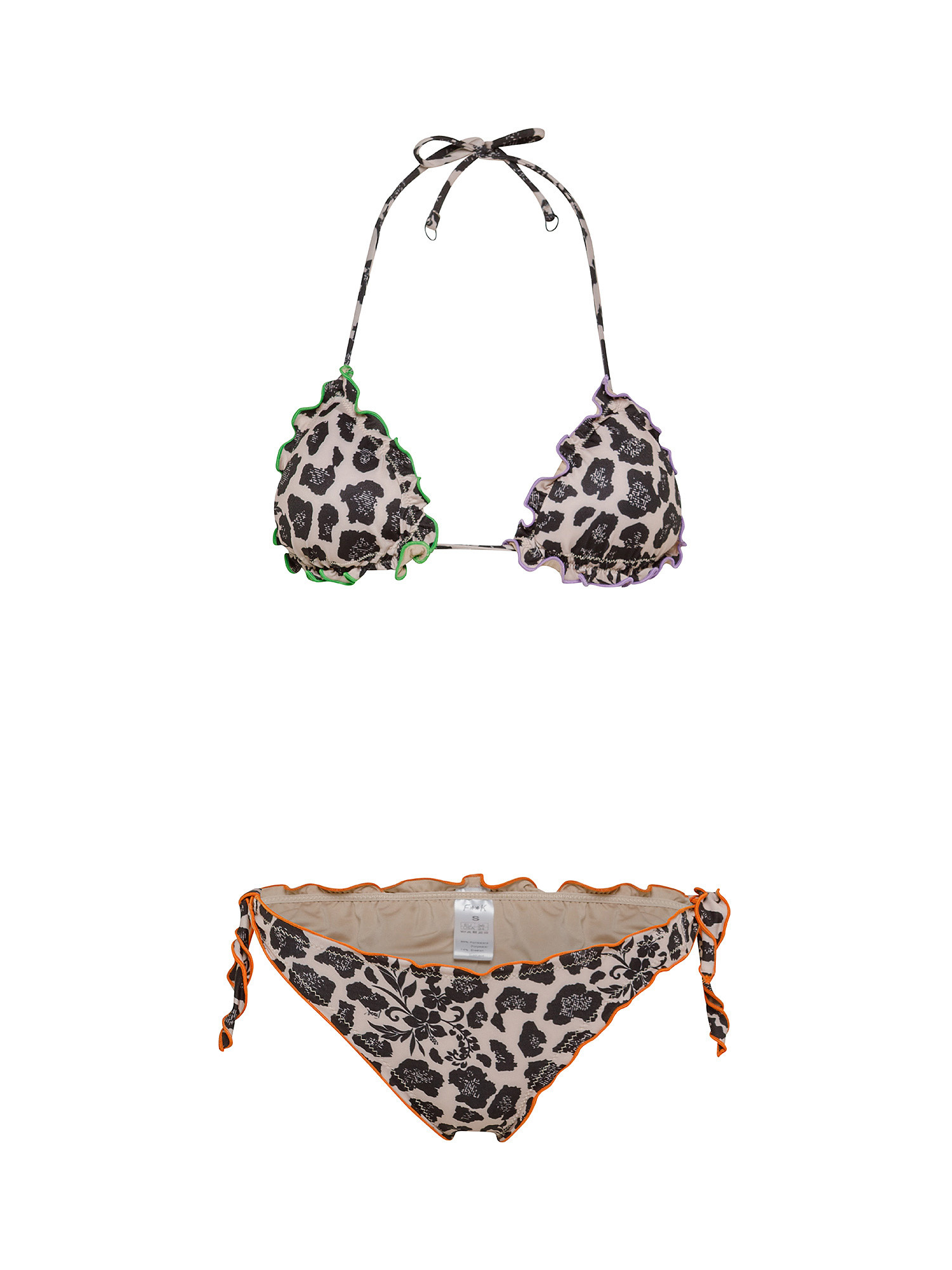 Triangle bikini and adjustable Brazilian briefs, Multicolor, large image number 0