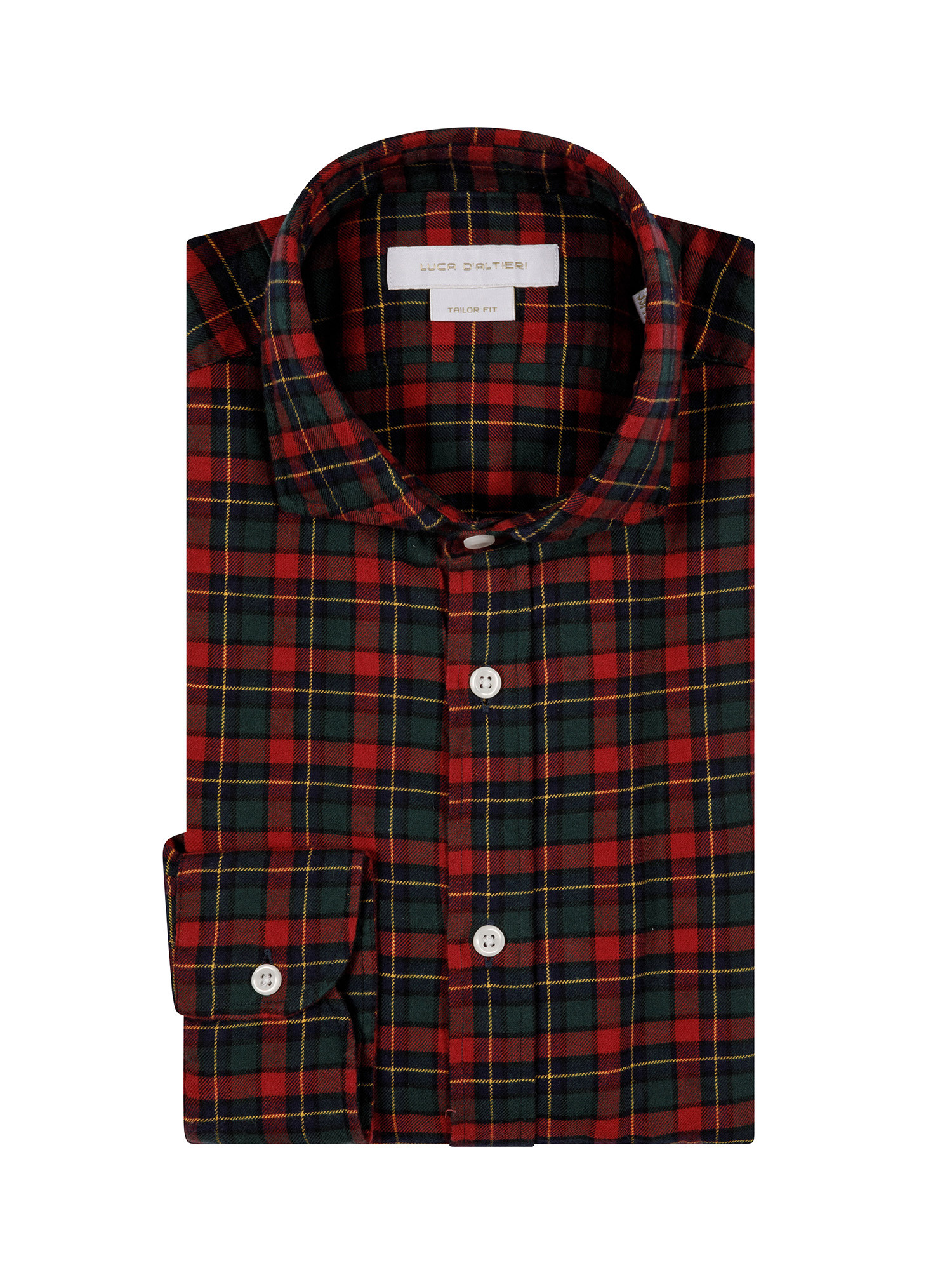 Tailor fit shirt in soft organic cotton flannel, Red, large image number 2