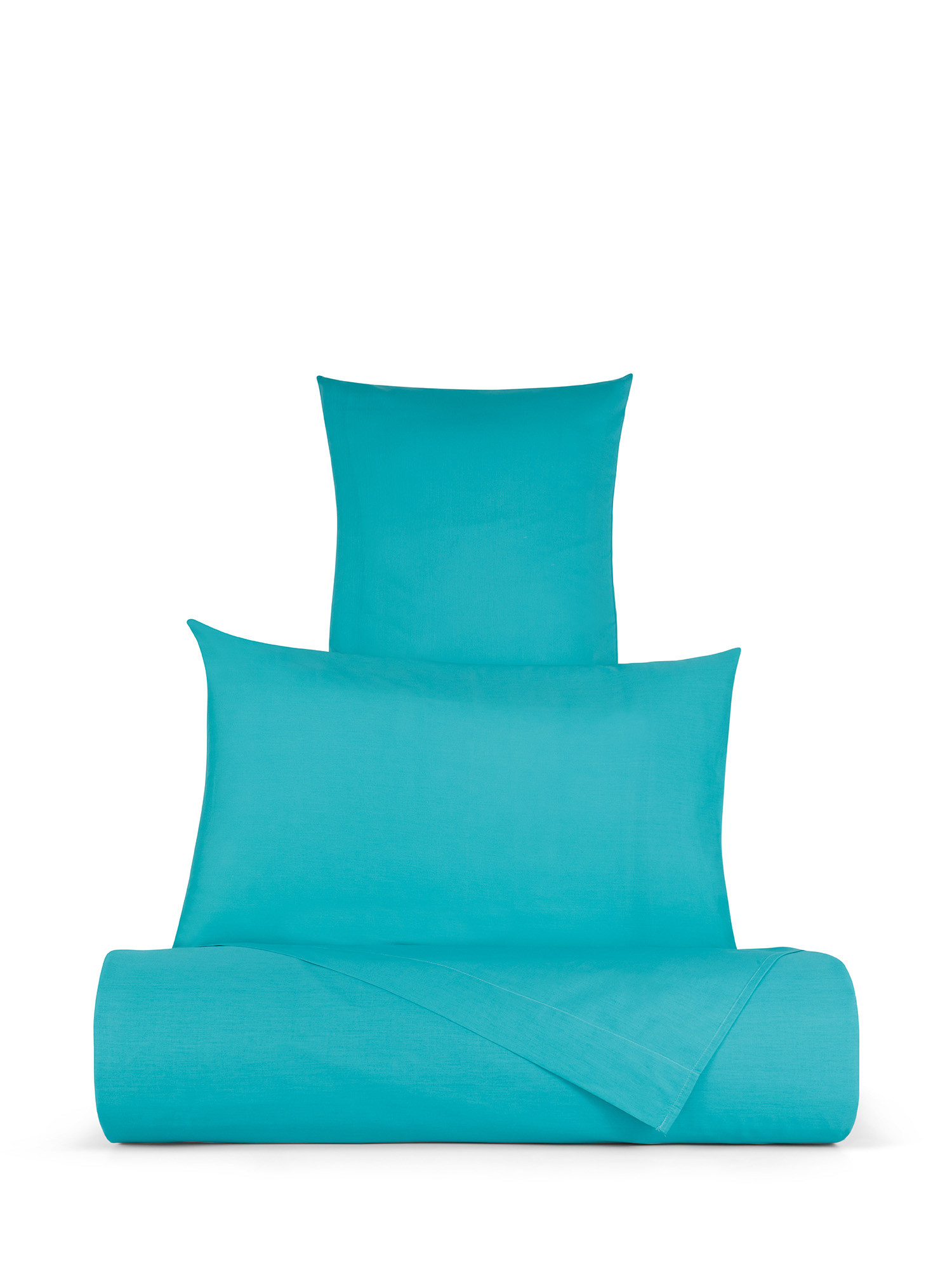 Solid color percale cotton sheet set, Green, large image number 0