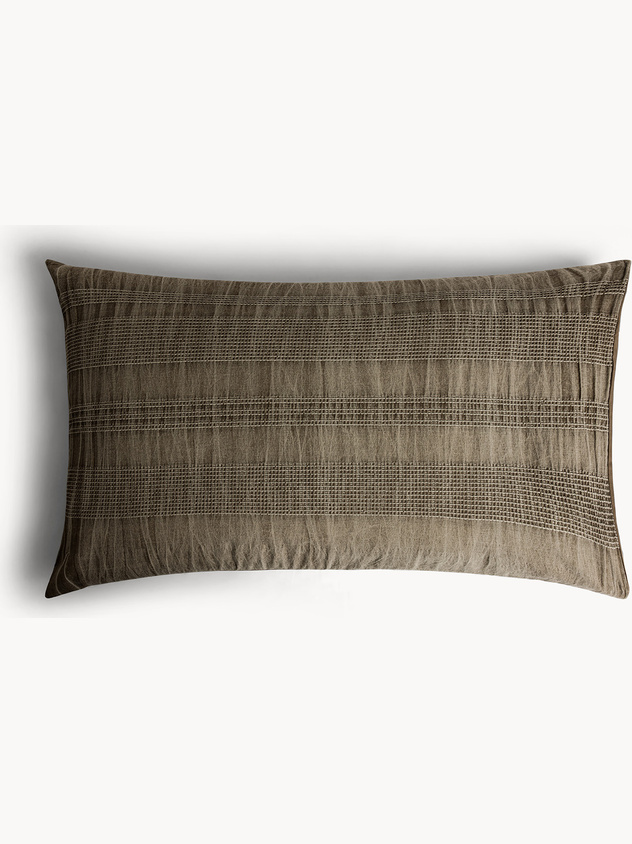 Pure washed cotton pillowcase with waffle stitch