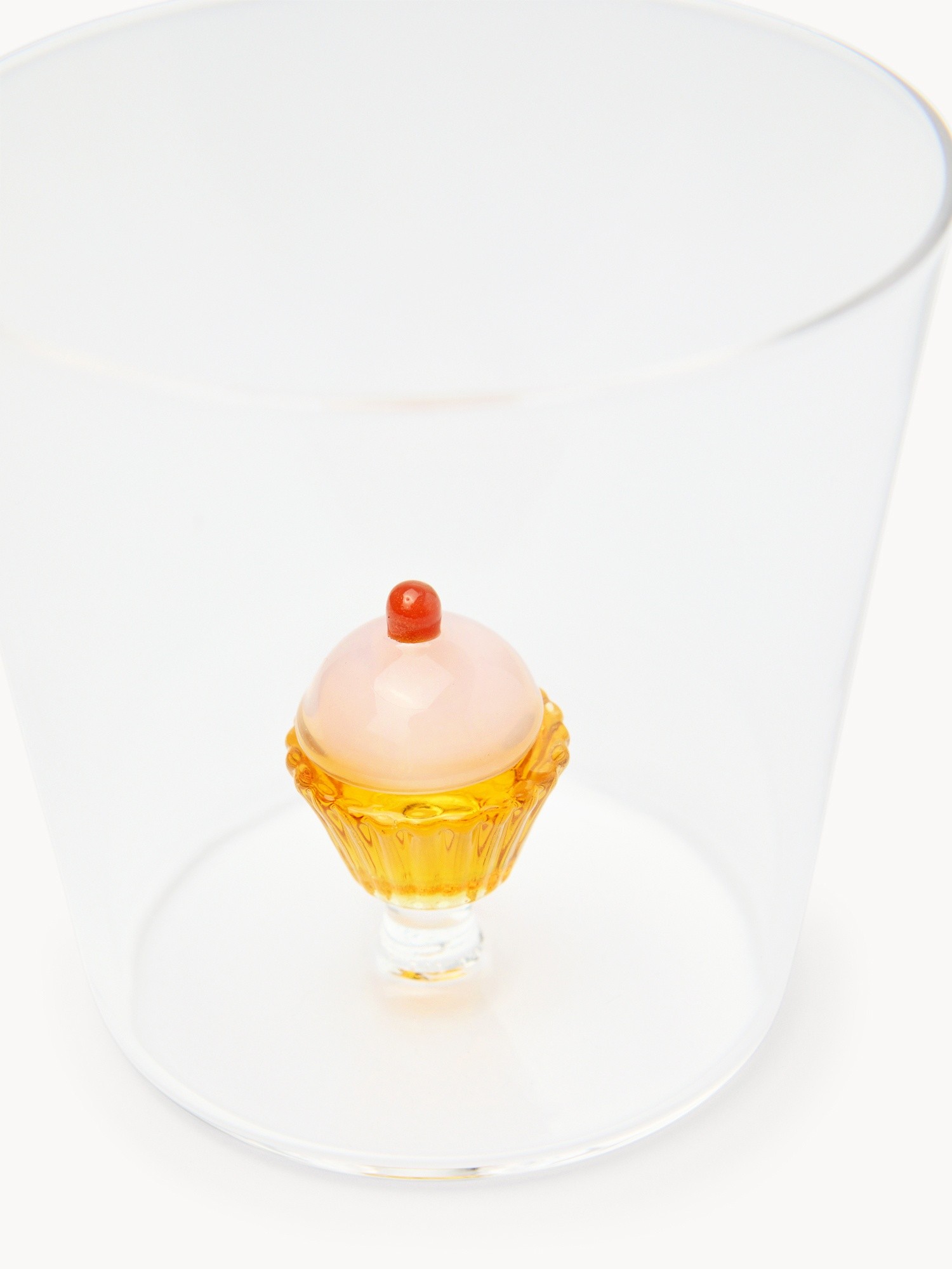 Bicchiere in vetro borosilicato dettaglio cupcake, Trasparente, large image number 1