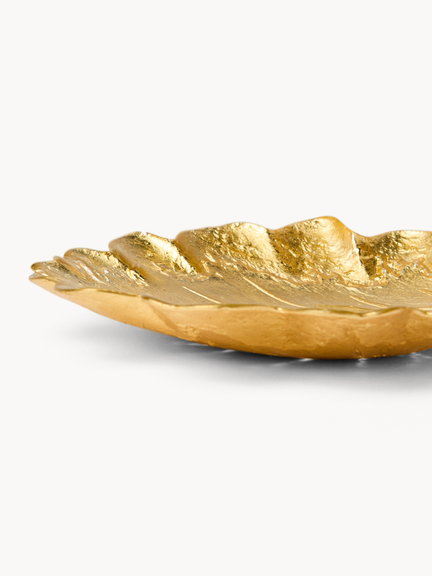 Piatto in vetro a foglia, Oro, large image number 1