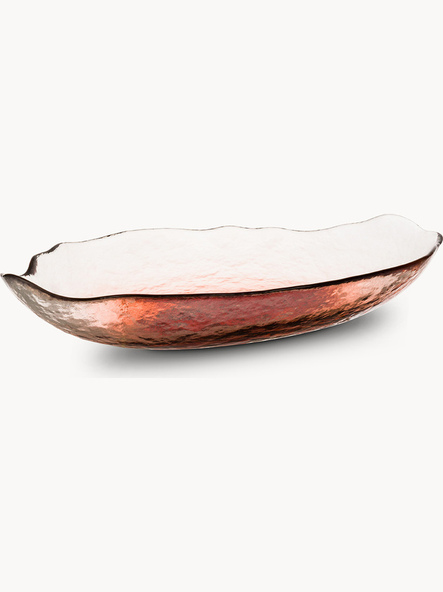 Oval glass bowl