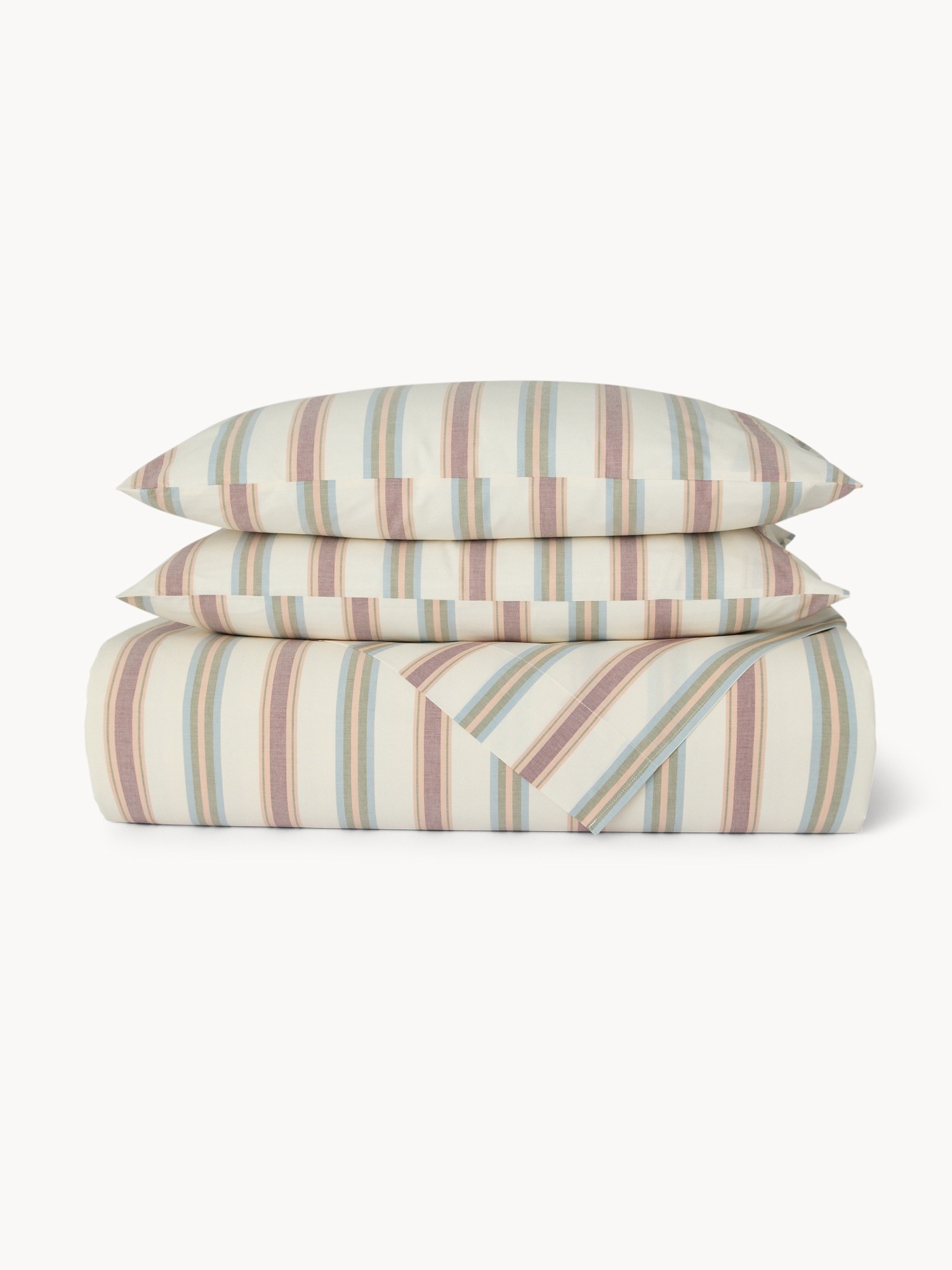 Pure Cotton Yarn-Dyed Striped Sheet Set - Discounted Price, Multicolor, large image number 0